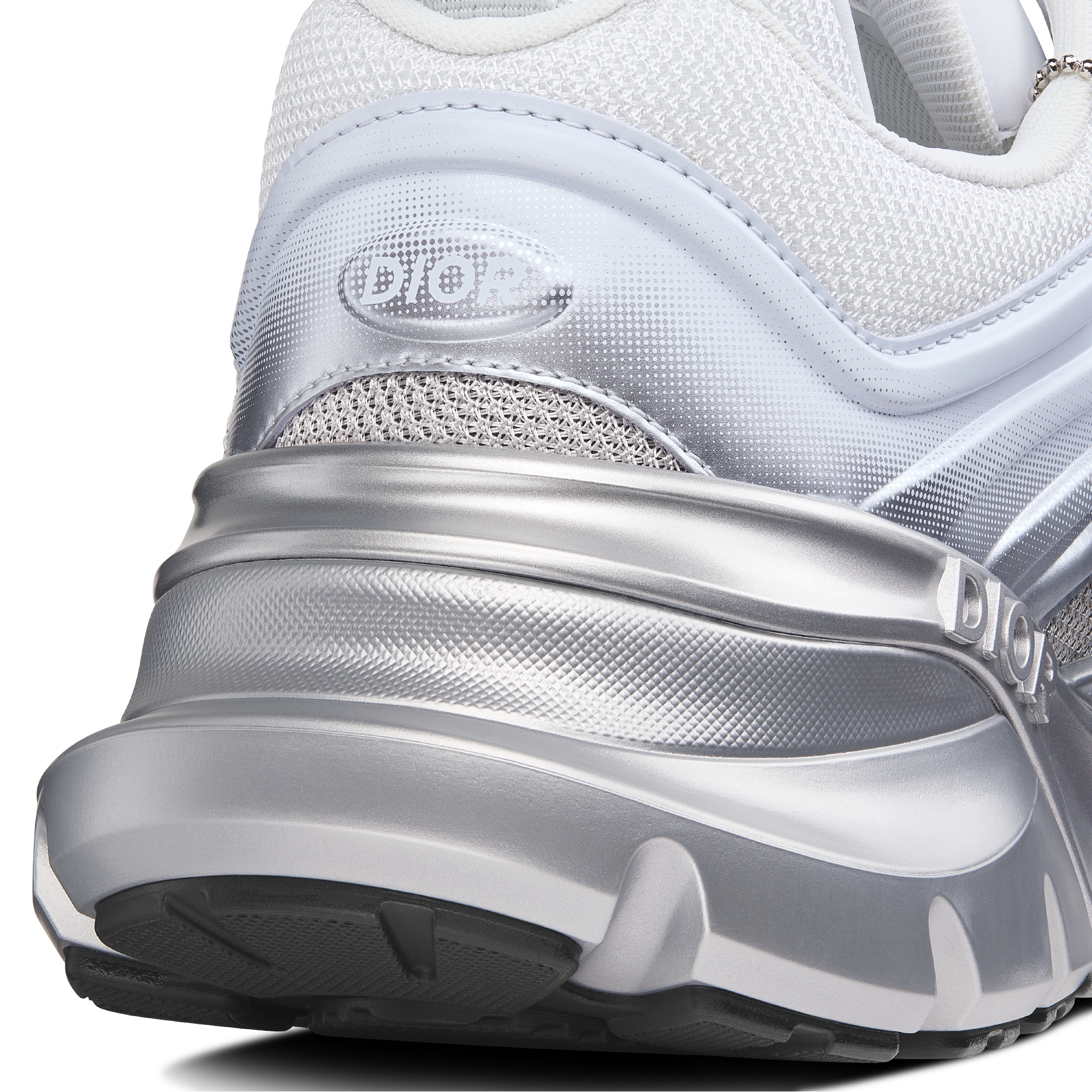 DIOR AND LEWIS HAMILTON B44 Blade Sneaker – LIMITED AND NUMBERED EDITION Gradient White and Silver-Tone Mesh with Gradient White and Silver-Tone Technical Fabric E09