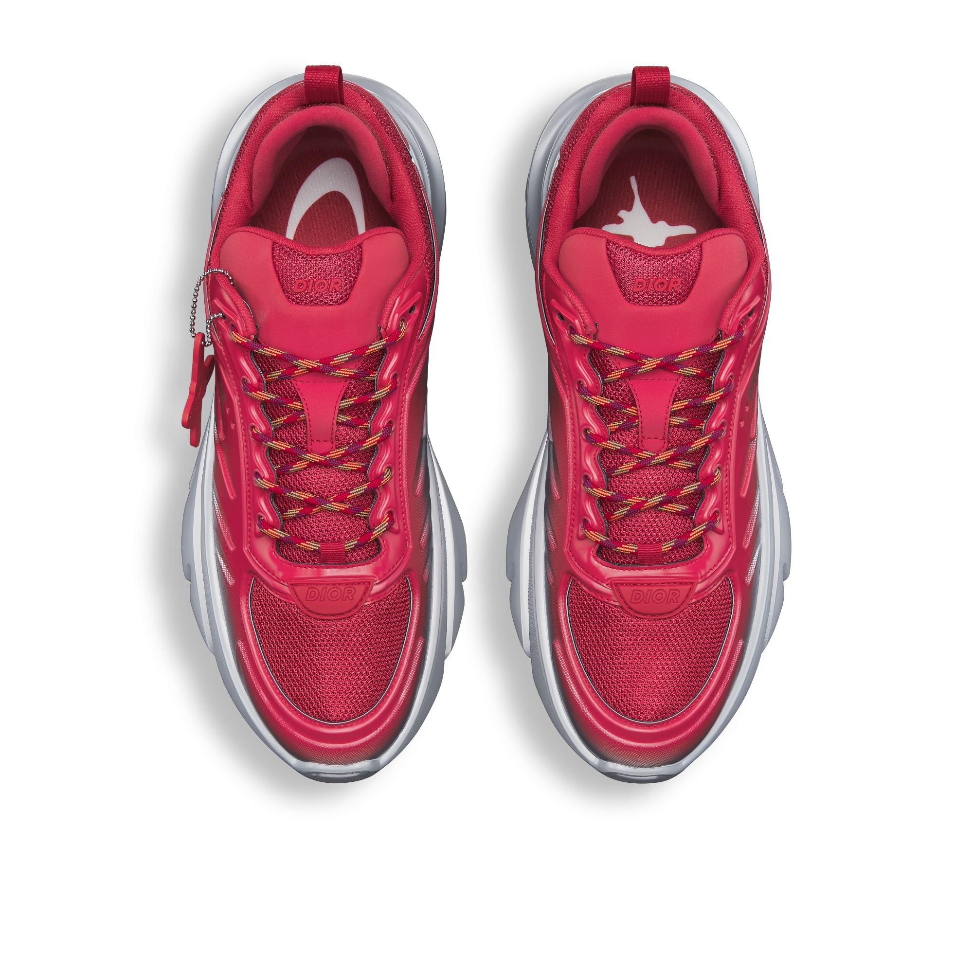 DIOR AND LEWIS HAMILTON B44 Blade Sneaker – LIMITED AND NUMBERED EDITION Gradient Red and Silver-Tone Mesh with Gradient Red and Silver-Tone Technical Fabric E06