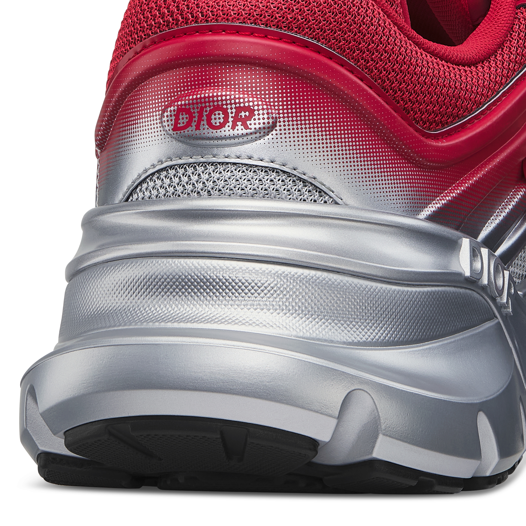 DIOR AND LEWIS HAMILTON B44 Blade Sneaker – LIMITED AND NUMBERED EDITION Gradient Red and Silver-Tone Mesh with Gradient Red and Silver-Tone Technical Fabric E09