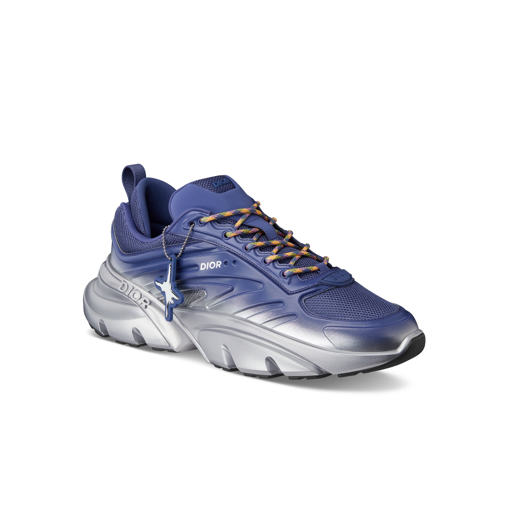 DIOR AND LEWIS HAMILTON B44 Blade-sneaker – BEPERKTE EN GENUMMERDE OPLAGE Mesh en technische stof, beide met blauw naar zilverkleurig kleurverloop E03