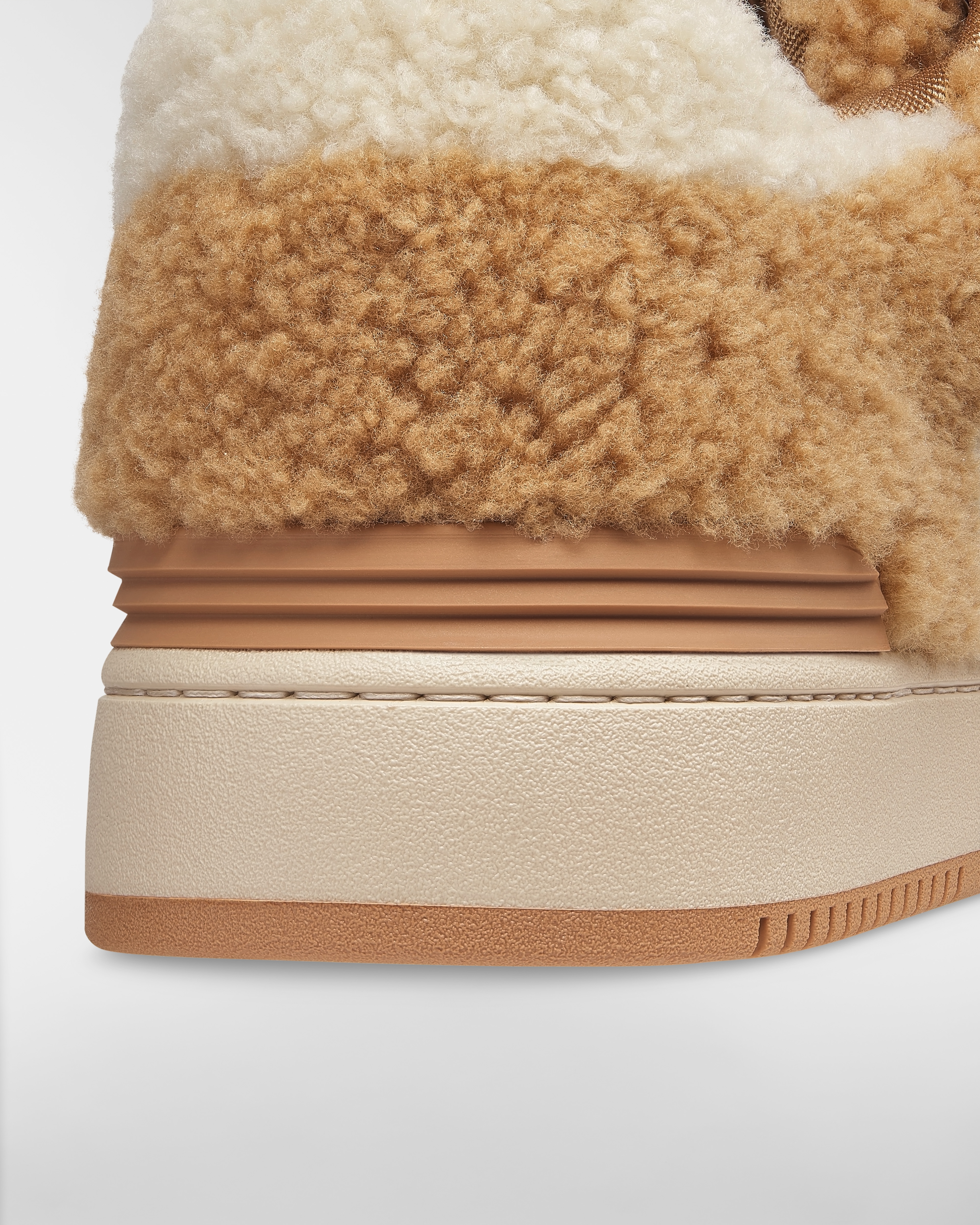 B57 Dribble Low-Top Sneaker – LIMITED AND NUMBERED EDITION Camel and Cream Shearling, Calfskin and Technical Fabric E09