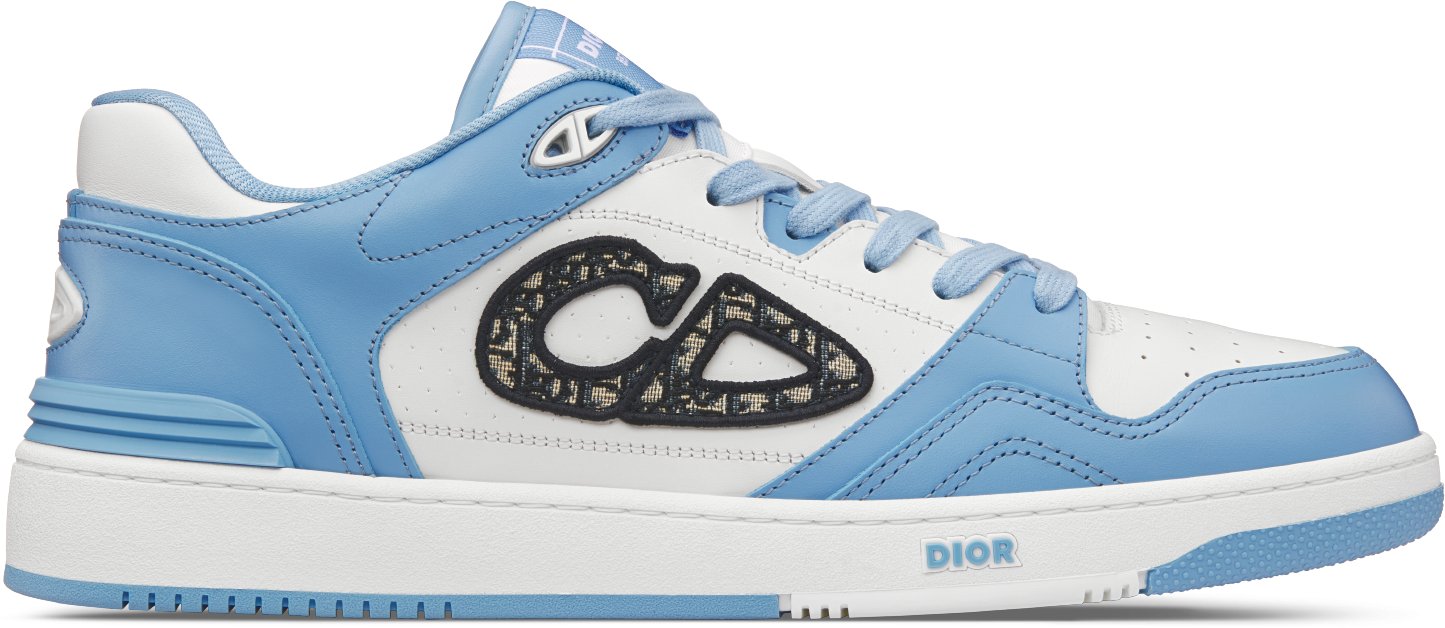 B57 Low-Top Sneaker Light Blue and White Smooth Calfskin with Beige and  Black Dior Oblique Jacquard | DIOR