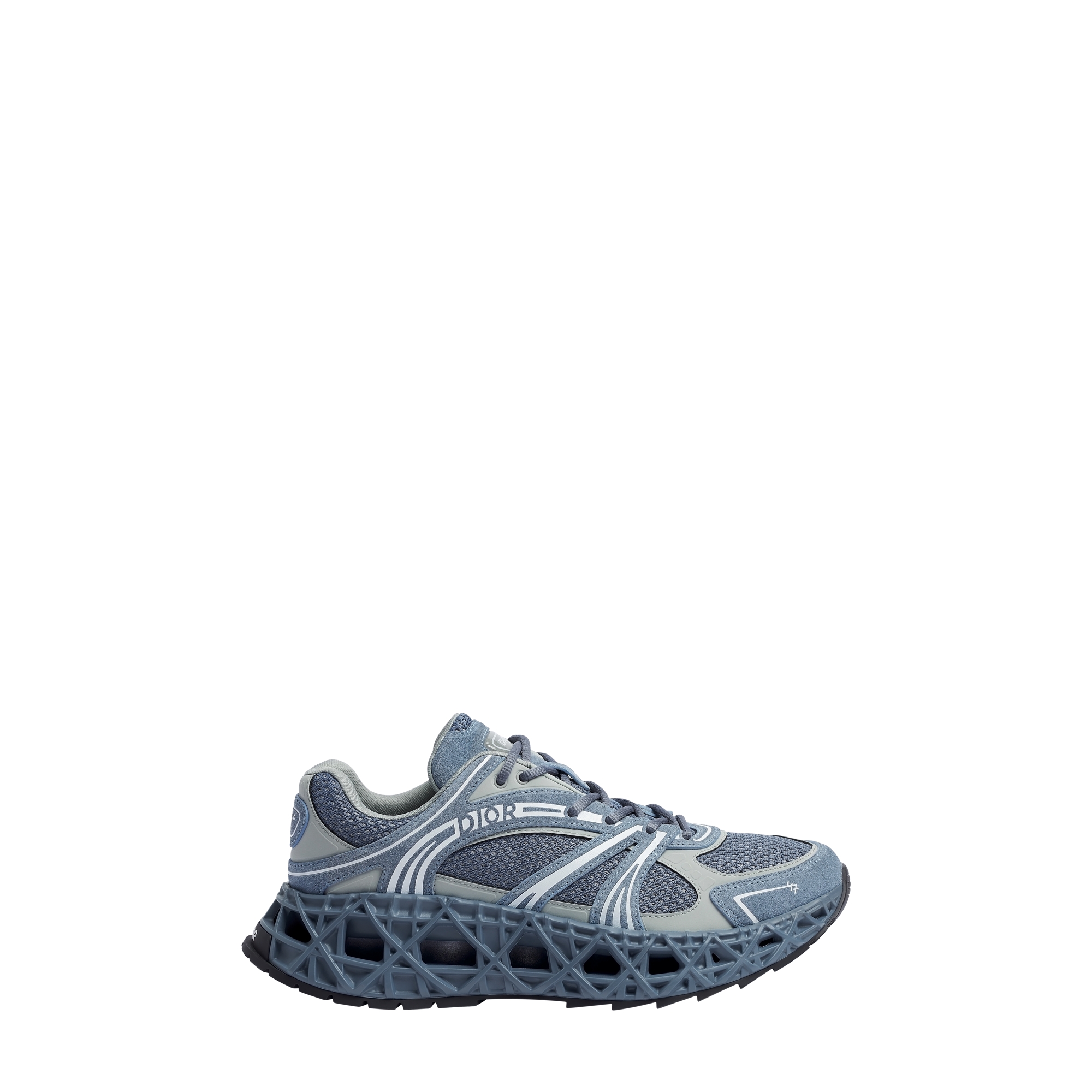  Blue Suede Calfskin, Gray Technical Fabric and Blue Technical Mesh