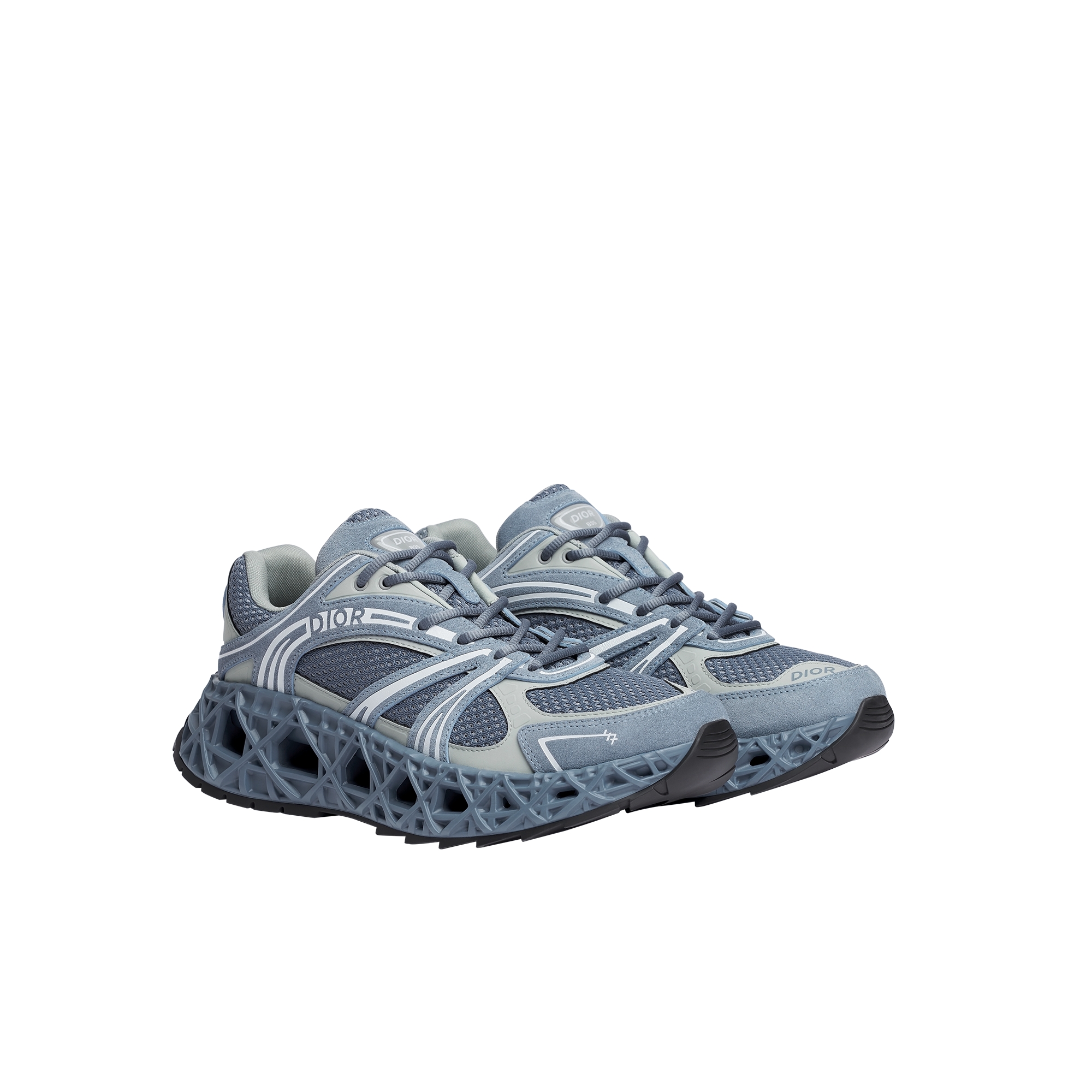 B35 NXXT Sneaker Blue Suede, Gray Technical Fabric and Blue Technical Mesh E03