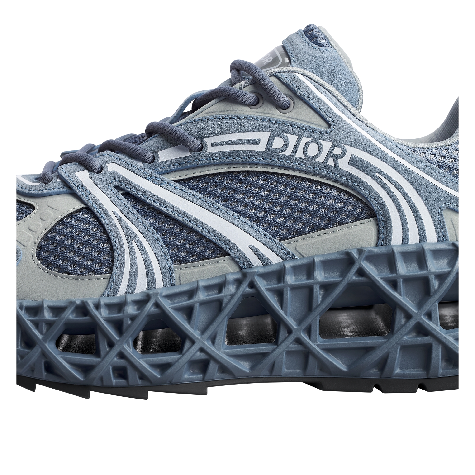 B35 NXXT Sneaker Blue Suede, Gray Technical Fabric and Blue Technical Mesh E09