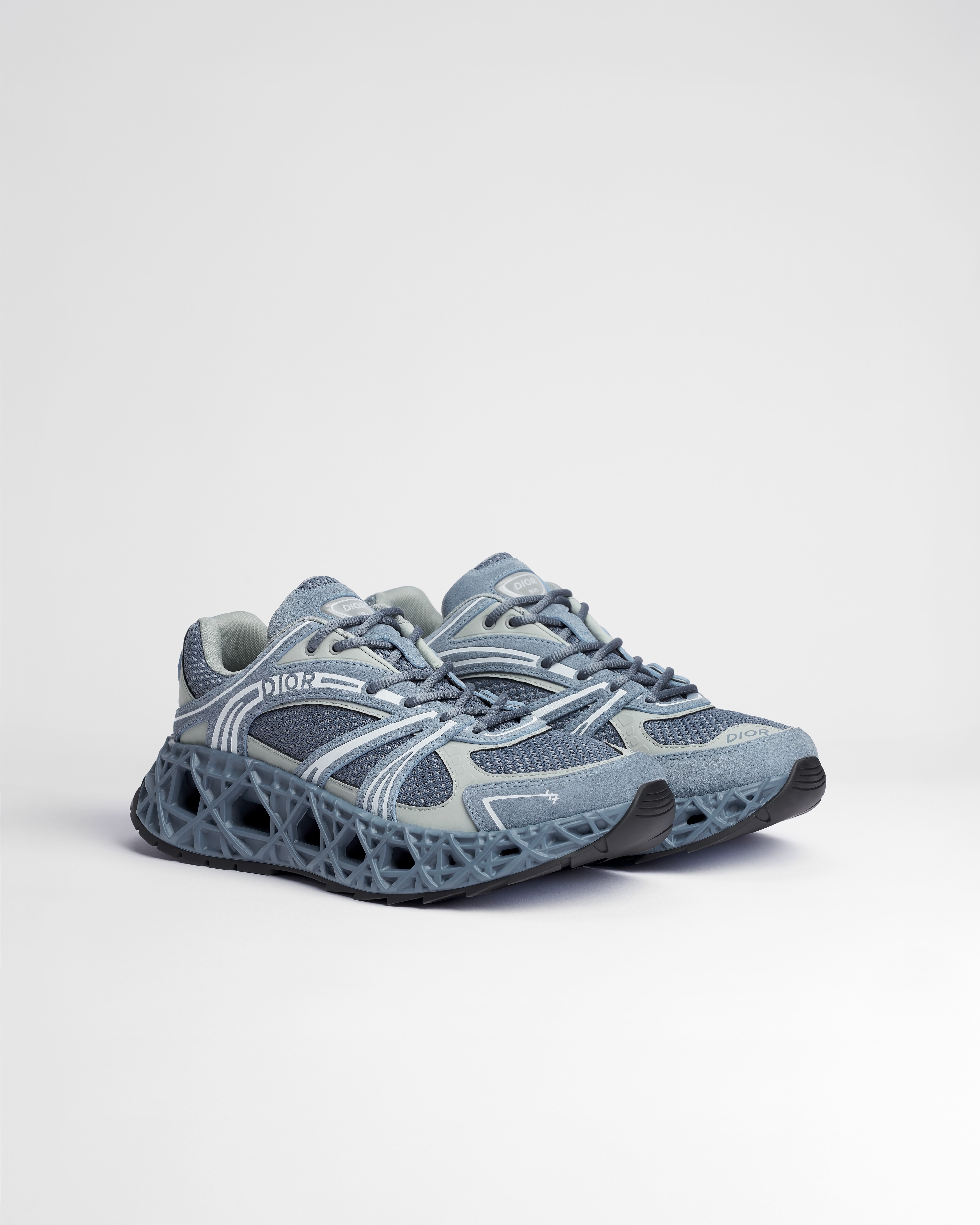 B35 NXXT Sneaker Blue Suede, Gray Technical Fabric and Blue Technical Mesh E03