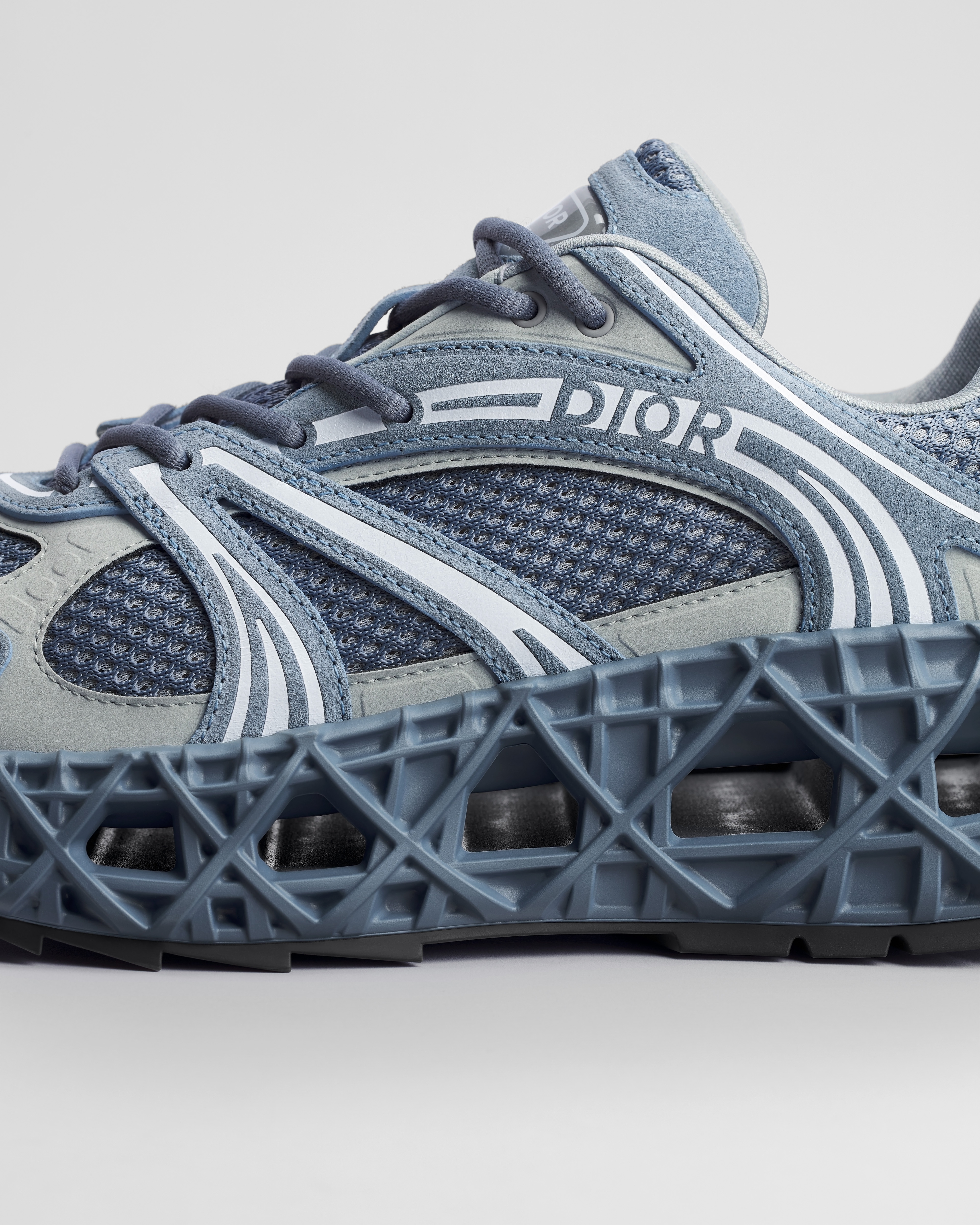 B35 NXXT Sneaker Blue Suede, Gray Technical Fabric and Blue Technical Mesh E09