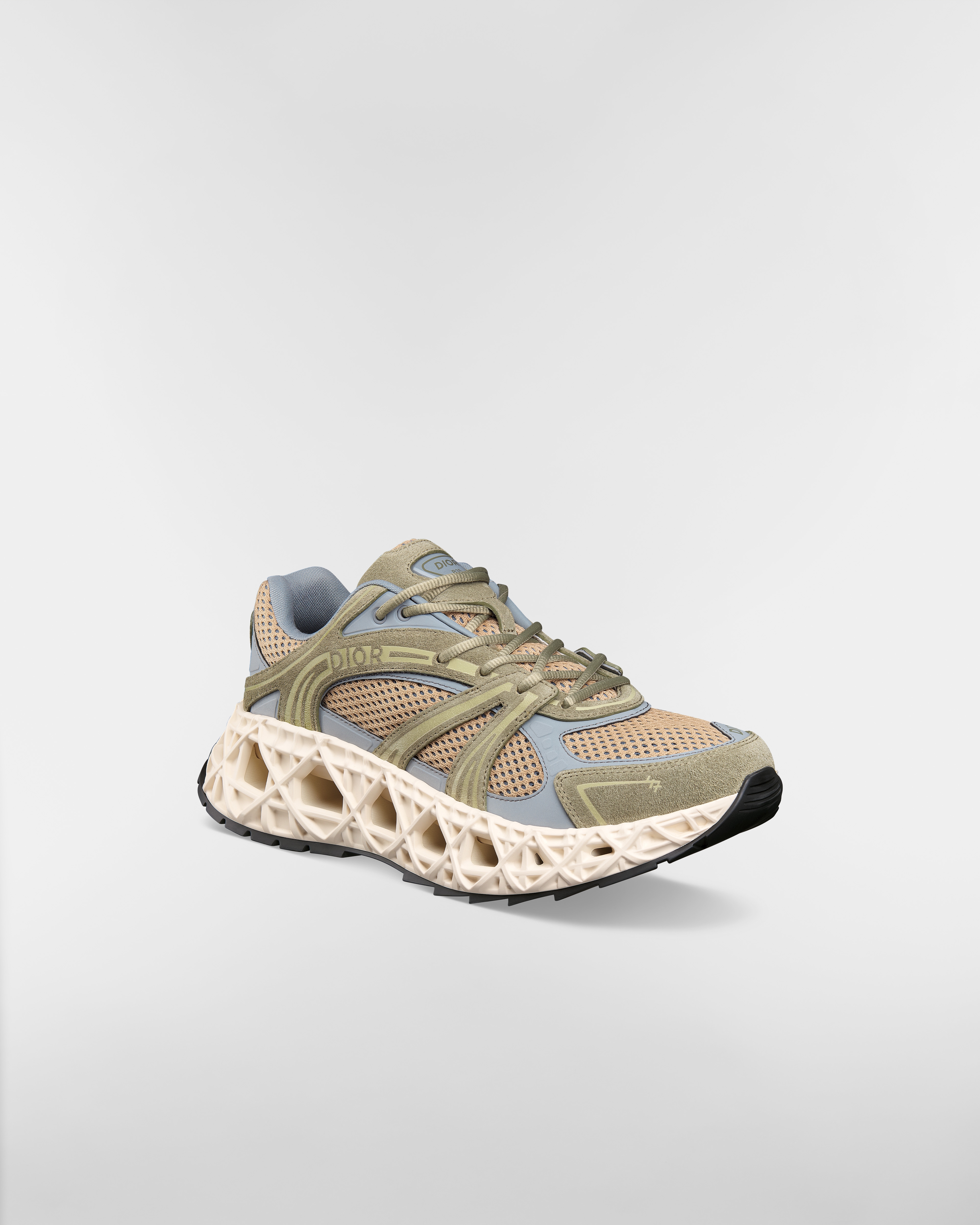 B35 NXXT Sneaker Veloursleder in Grün, Funktionsstoff in Grau und Funktionsmesh in Braun E03