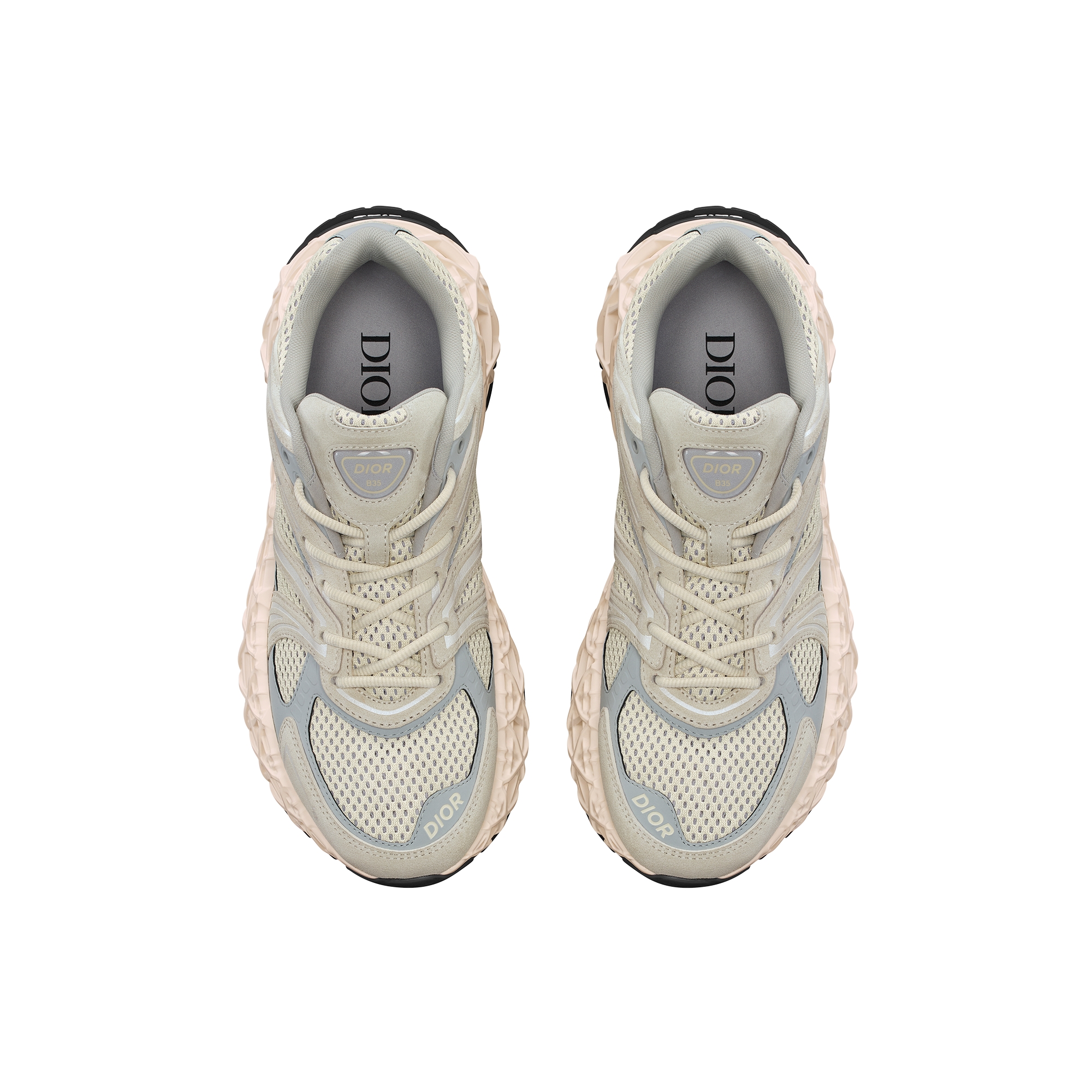 B35 NXXT Sneaker Cream Suede, Gray Technical Fabric and Cream Technical Mesh E06
