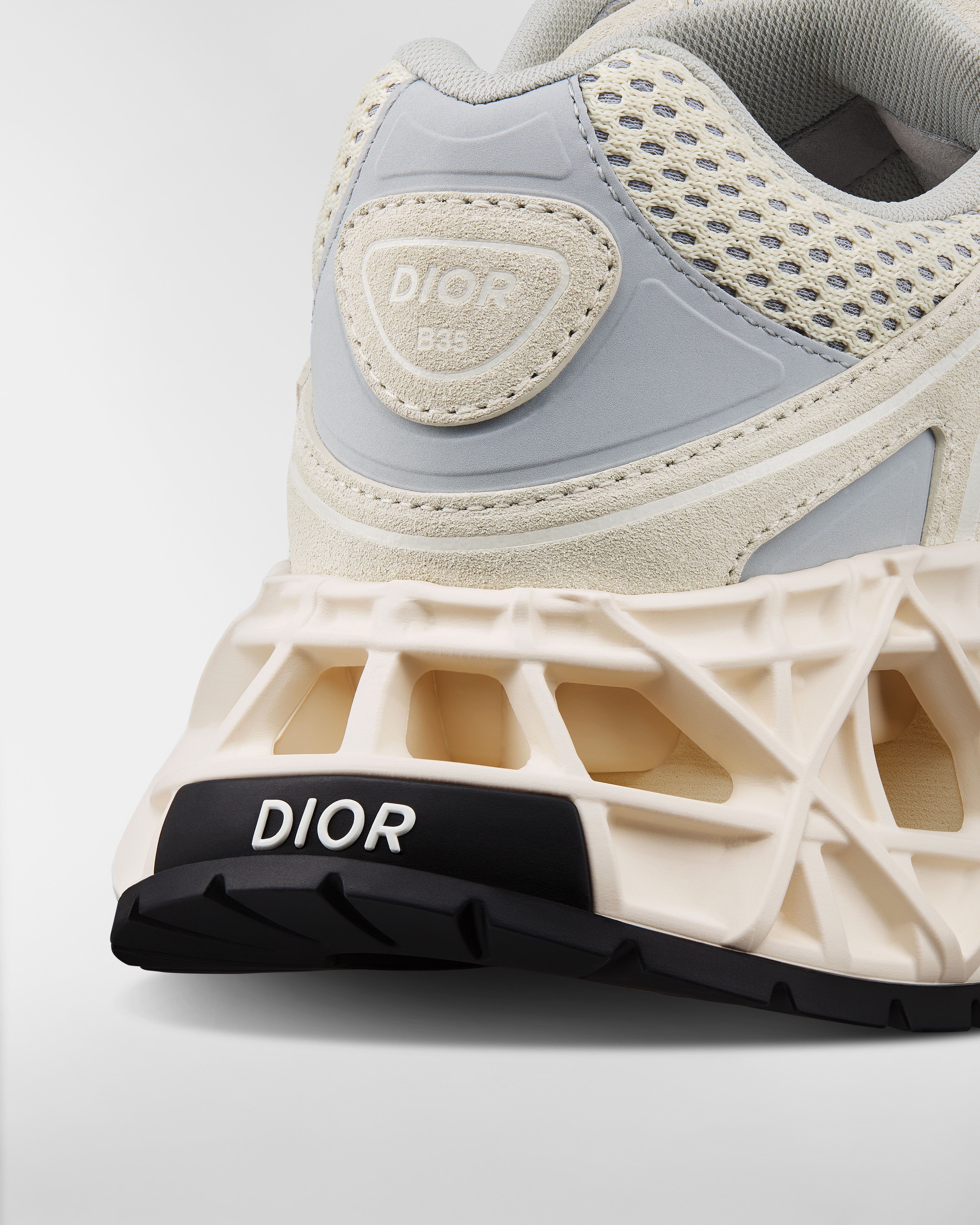 B35 NXXT Sneaker Cream Suede, Gray Technical Fabric and Cream Technical Mesh E09