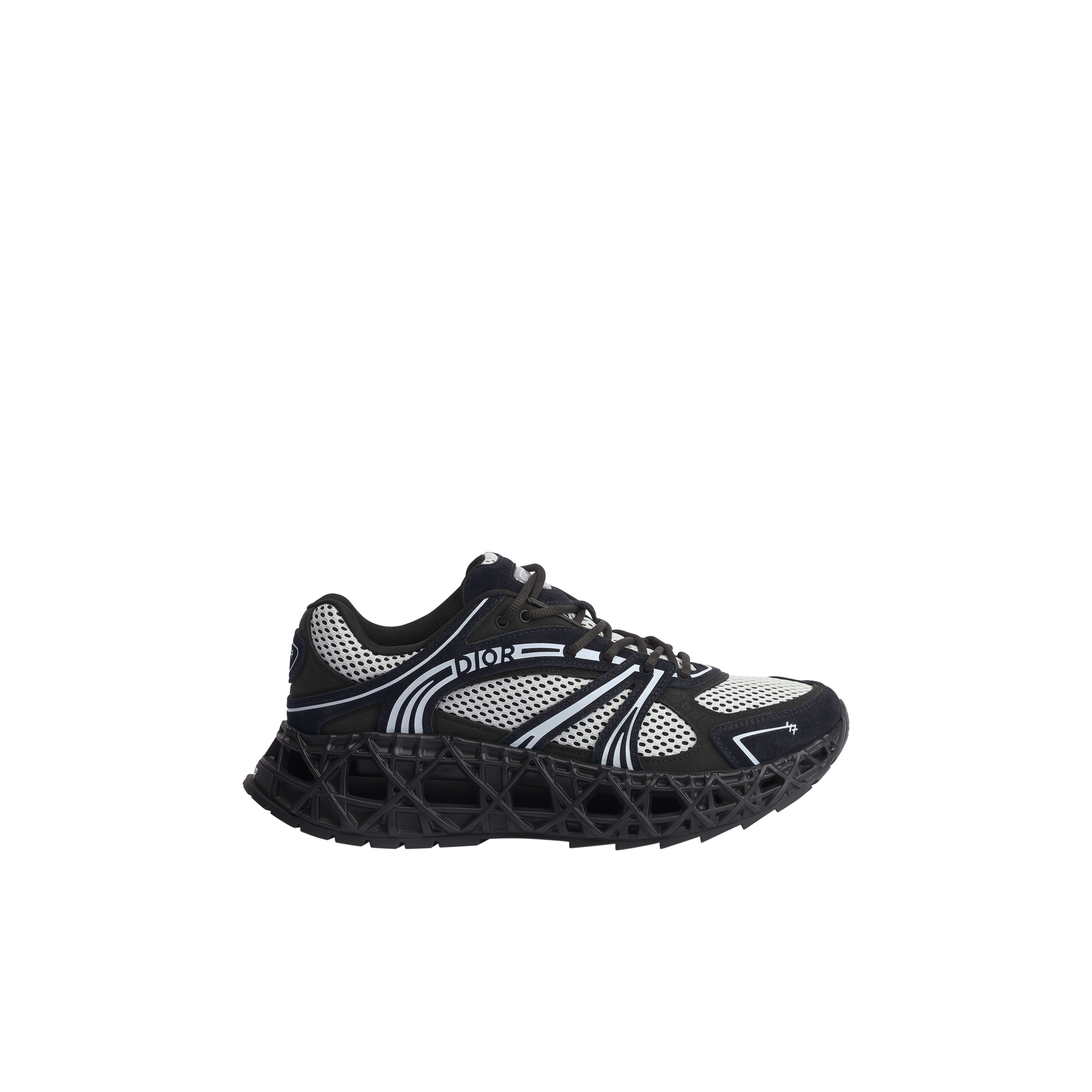 B35 NXXT Sneaker Black Suede Calfskin, Black Technical Fabric and White Technical Mesh E02