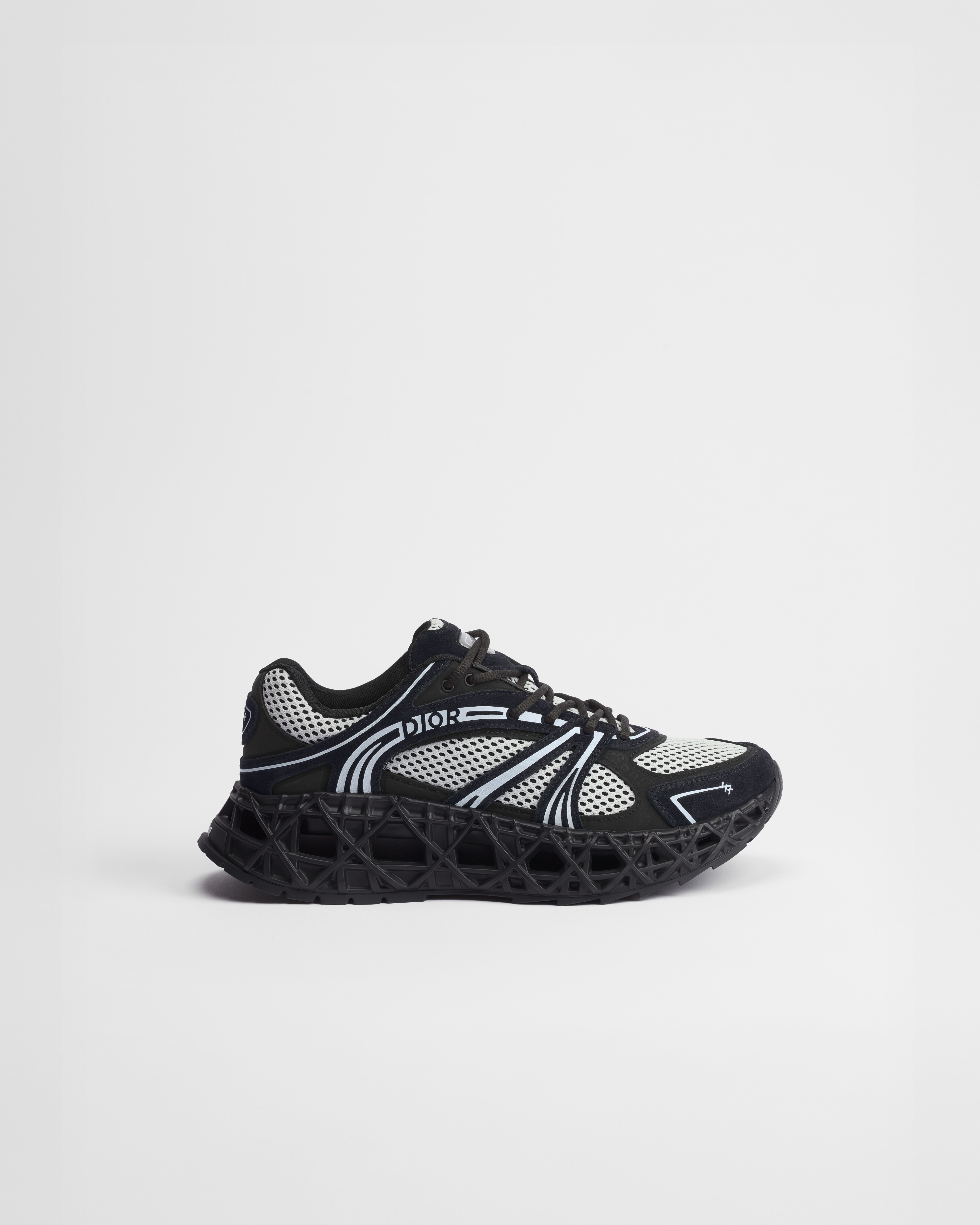 B35 NXXT Sneaker Black Suede Calfskin, Black Technical Fabric and White Technical Mesh E02