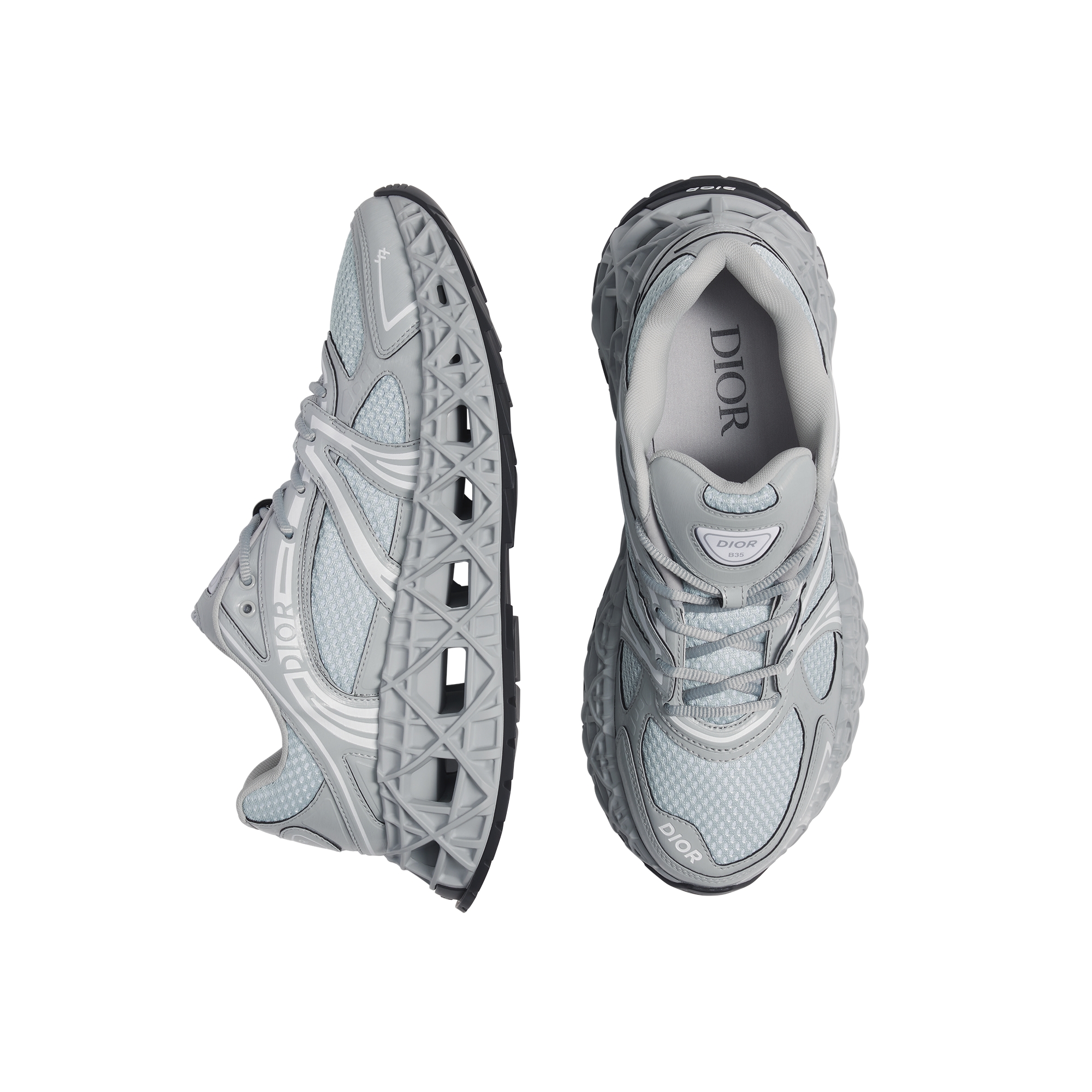 B35 NXXT Sneaker Gray Technical Fabric and Gray Technical Mesh E06