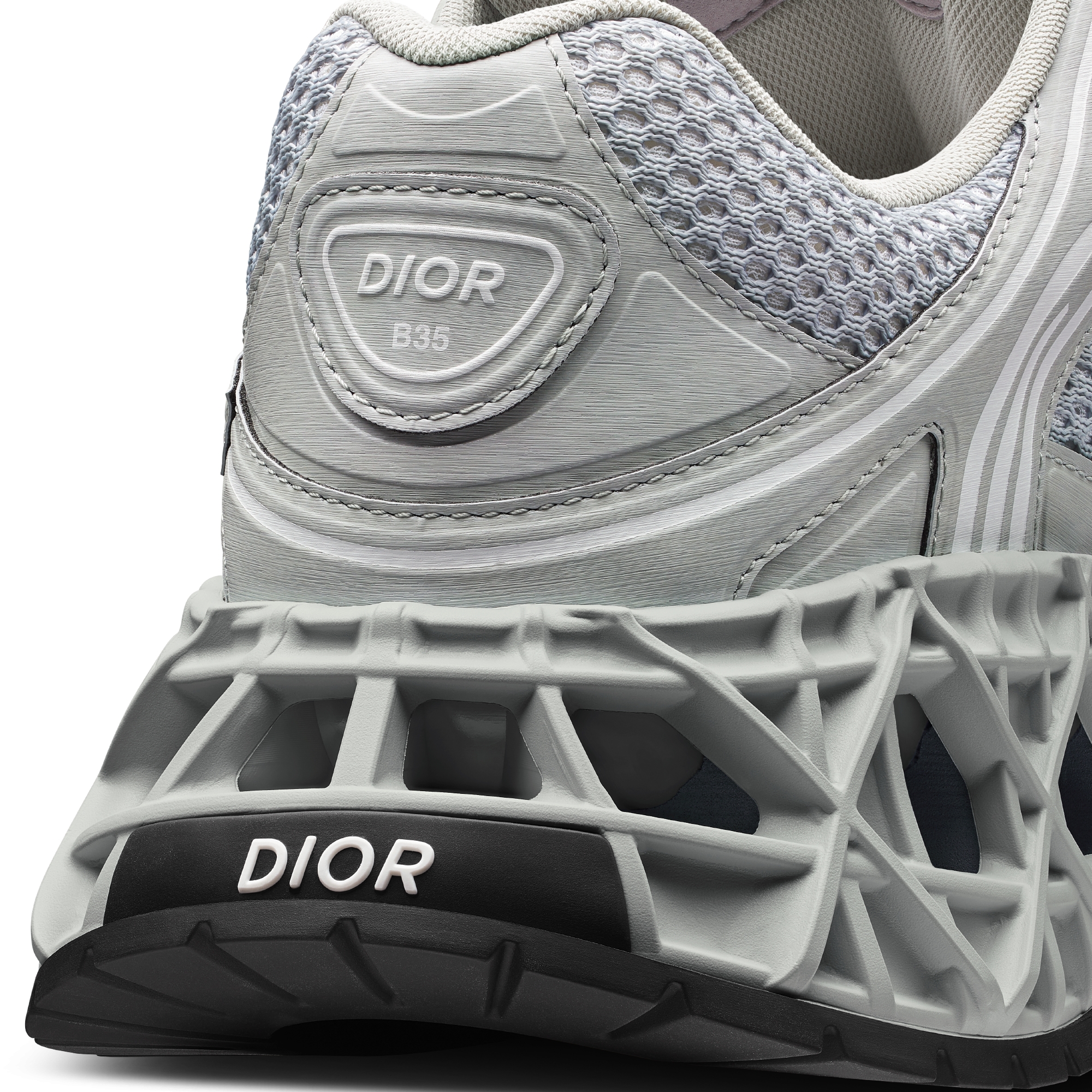 B35 NXXT Sneaker Gray Technical Fabric and Gray Technical Mesh E09