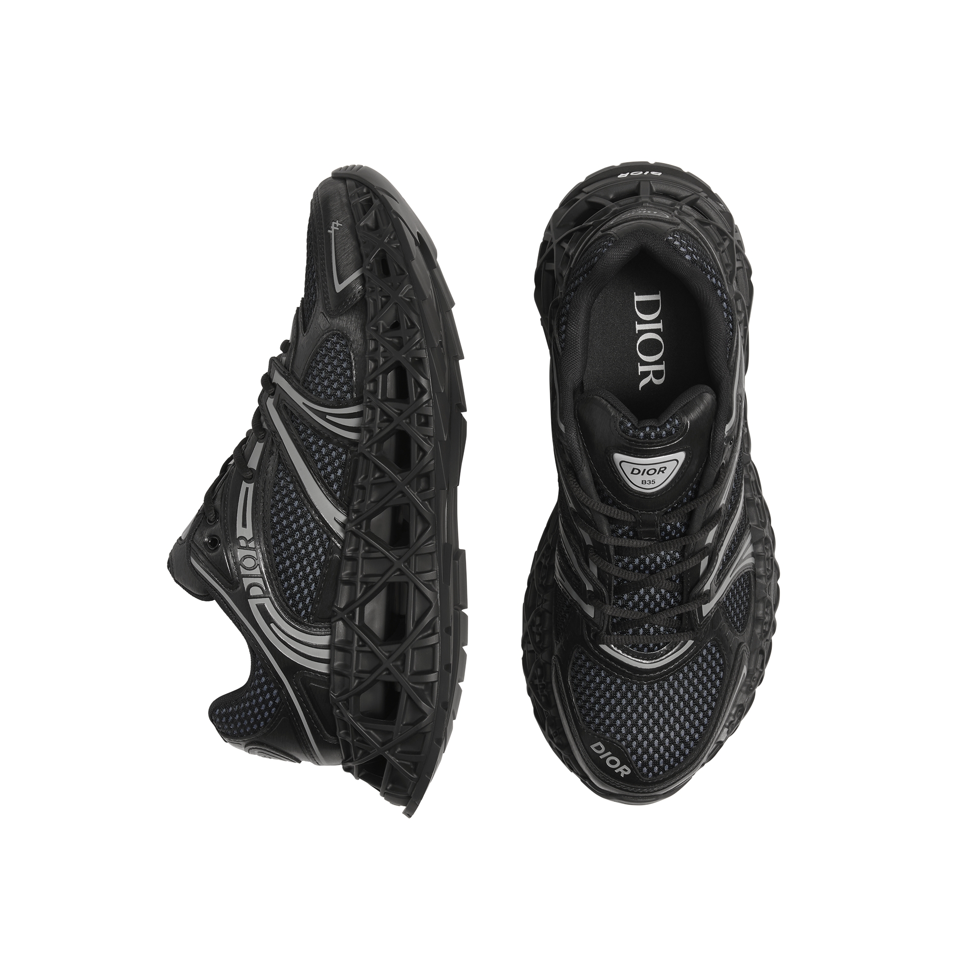 B35 NXXT Sneaker Black Technical Fabric and Black Technical Mesh E06
