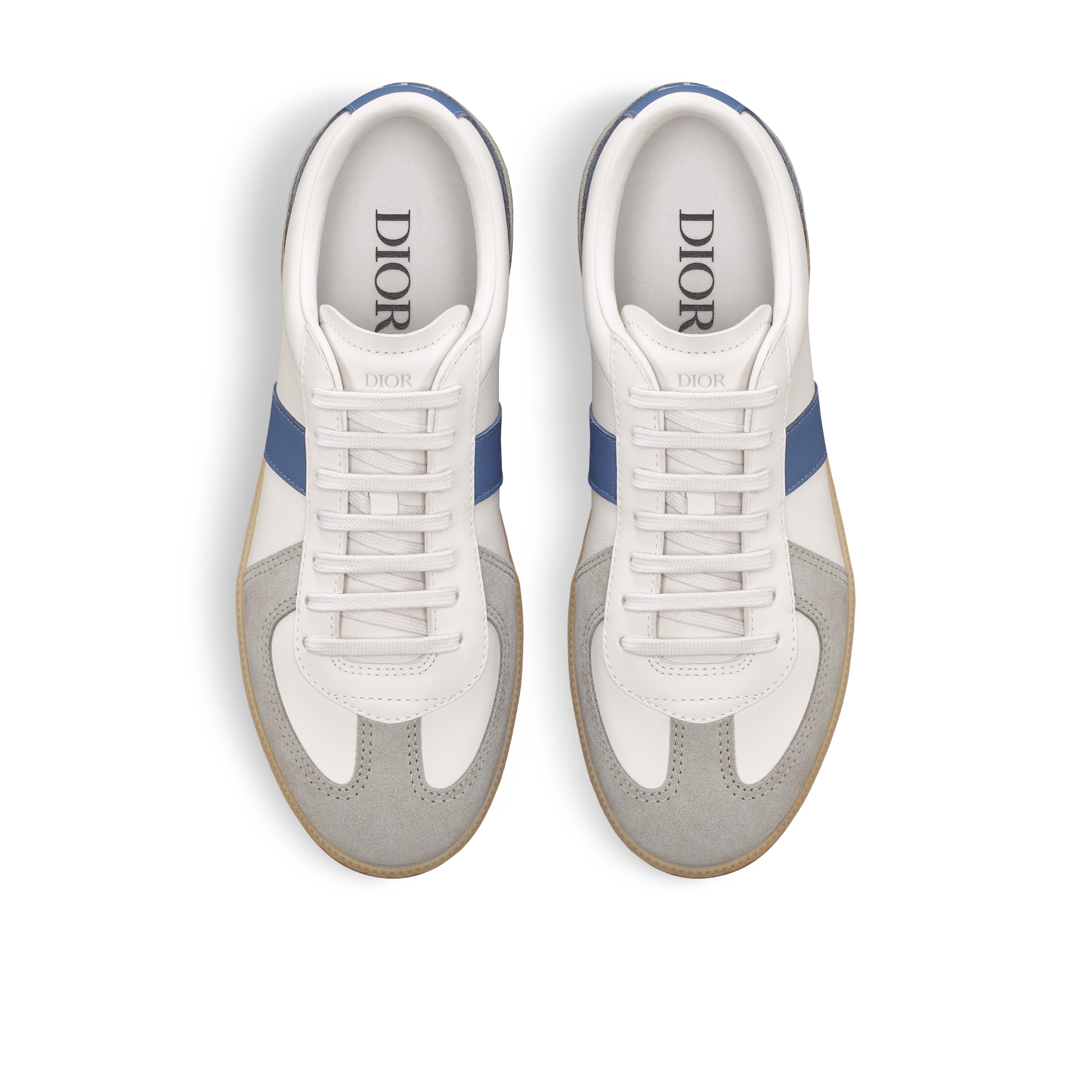 B01 Matchpoint Sneaker Blue and White Smooth Calfskin with Gray Suede E06