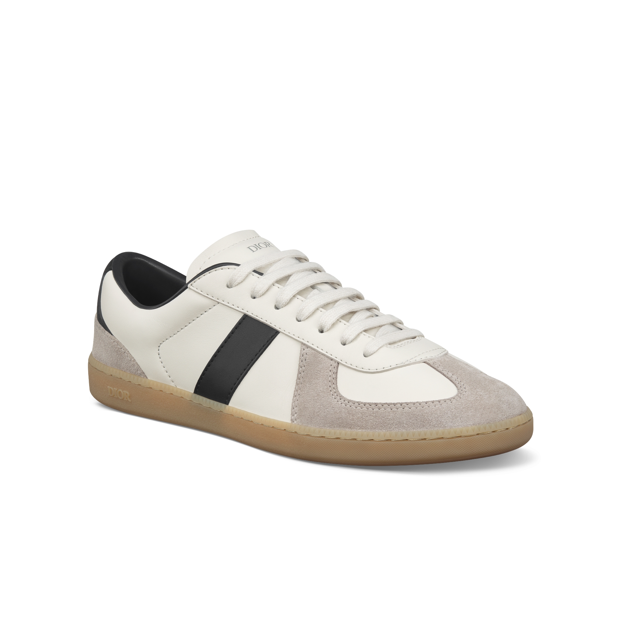 B01 Matchpoint Sneaker Black and White Smooth Calfskin with Gray Suede E03