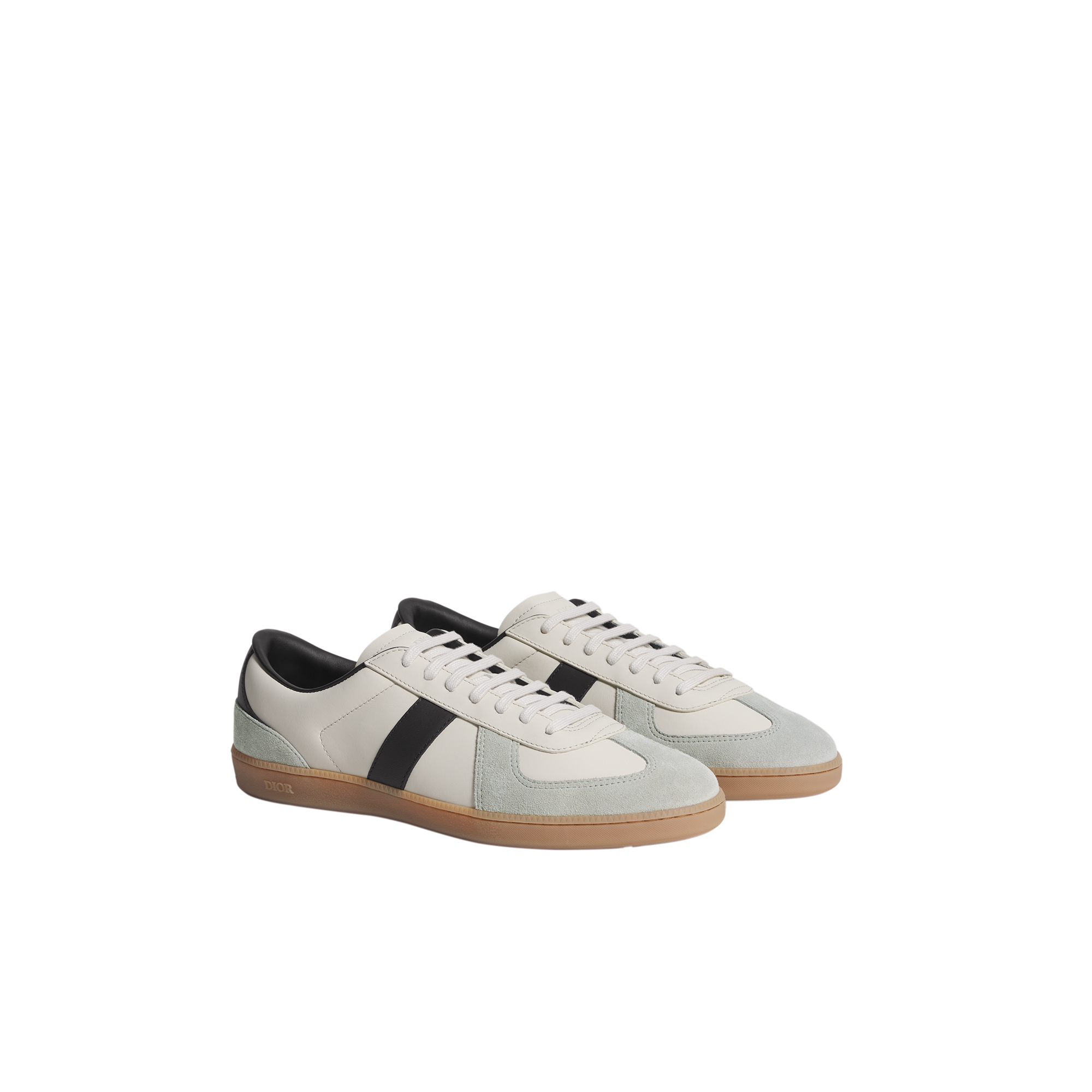 B01 Matchpoint Sneaker Black and White Smooth Calfskin with Gray Suede E03