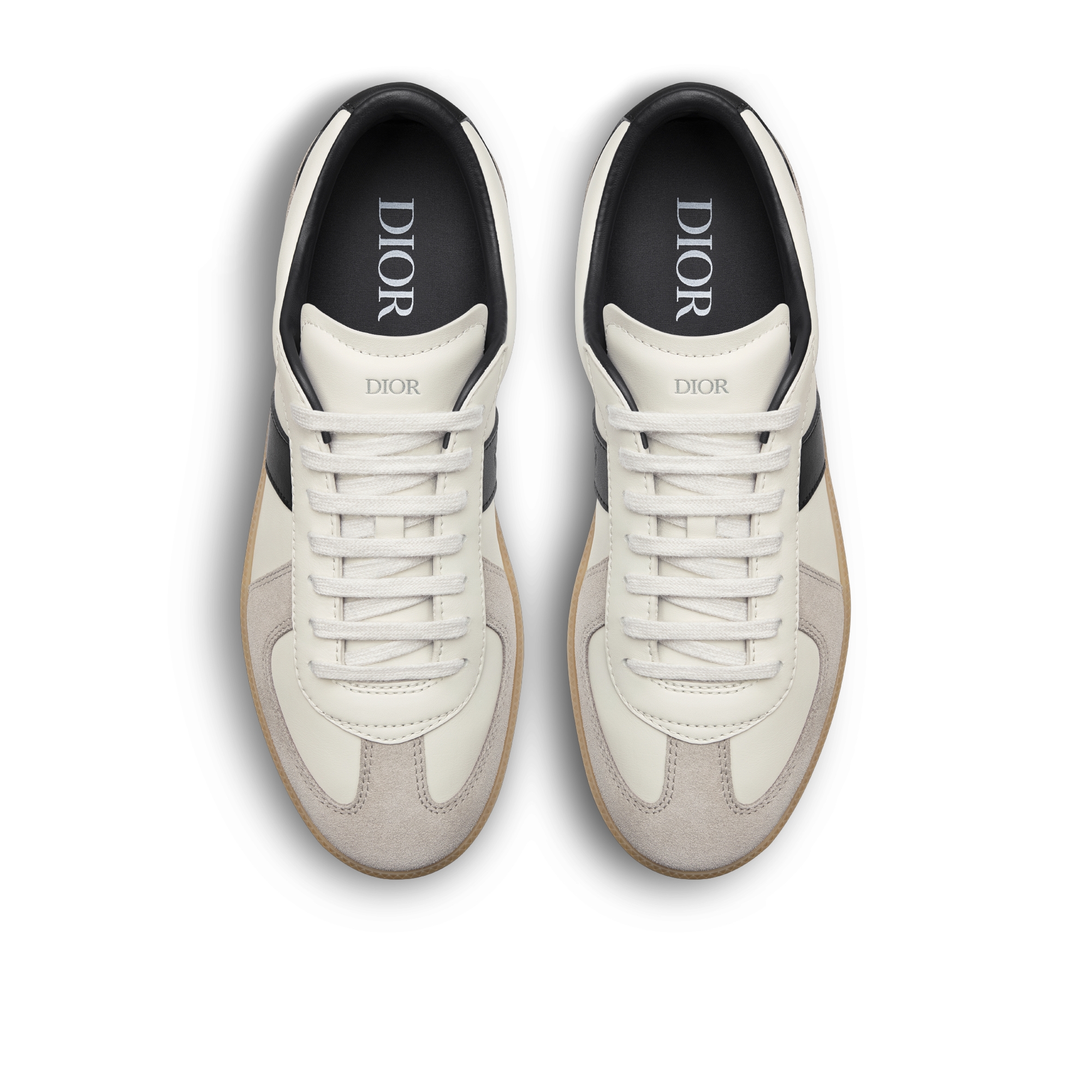 B01 Matchpoint Sneaker Black and White Smooth Calfskin with Gray Suede E06