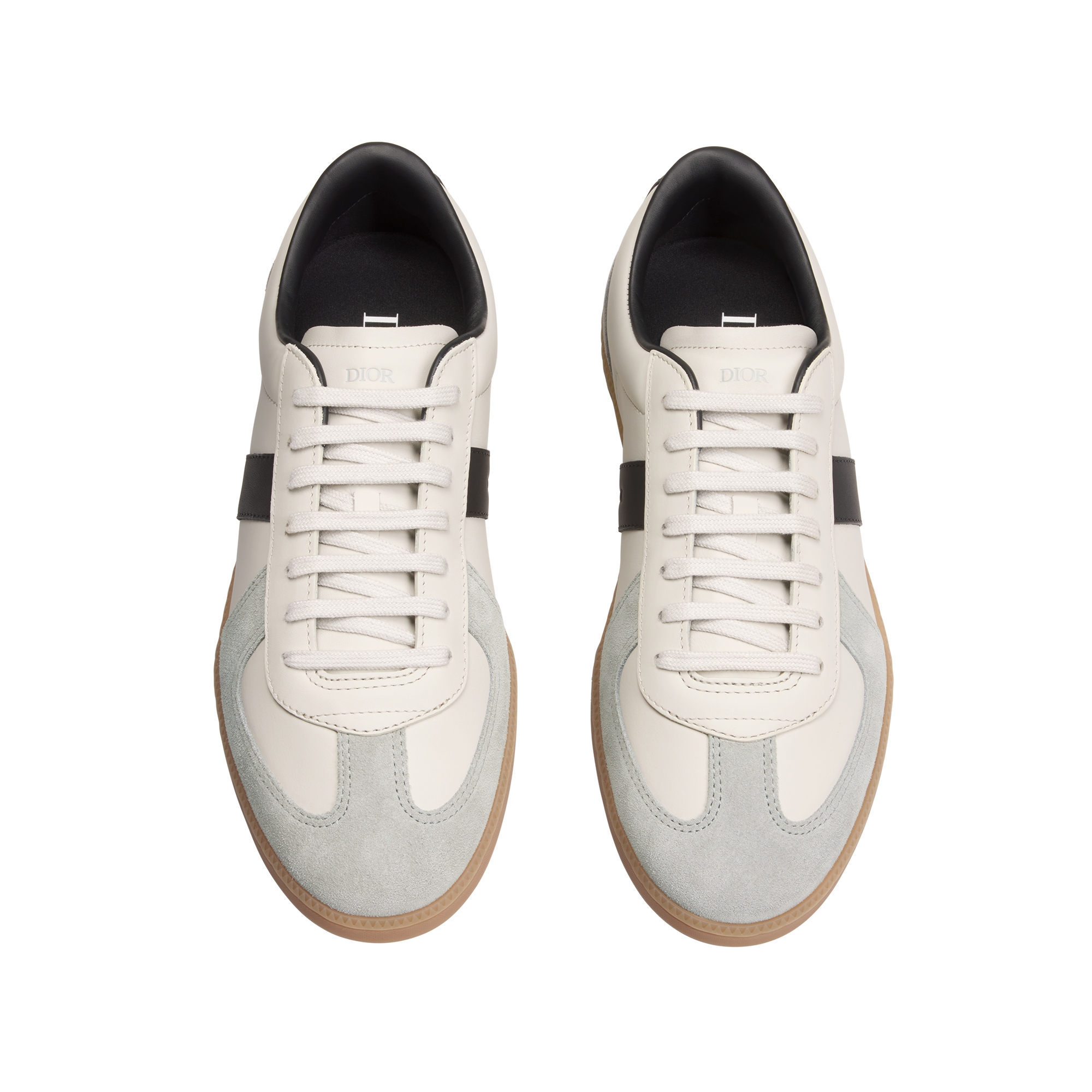 B01 Matchpoint Sneaker Black and White Smooth Calfskin with Gray Suede E06