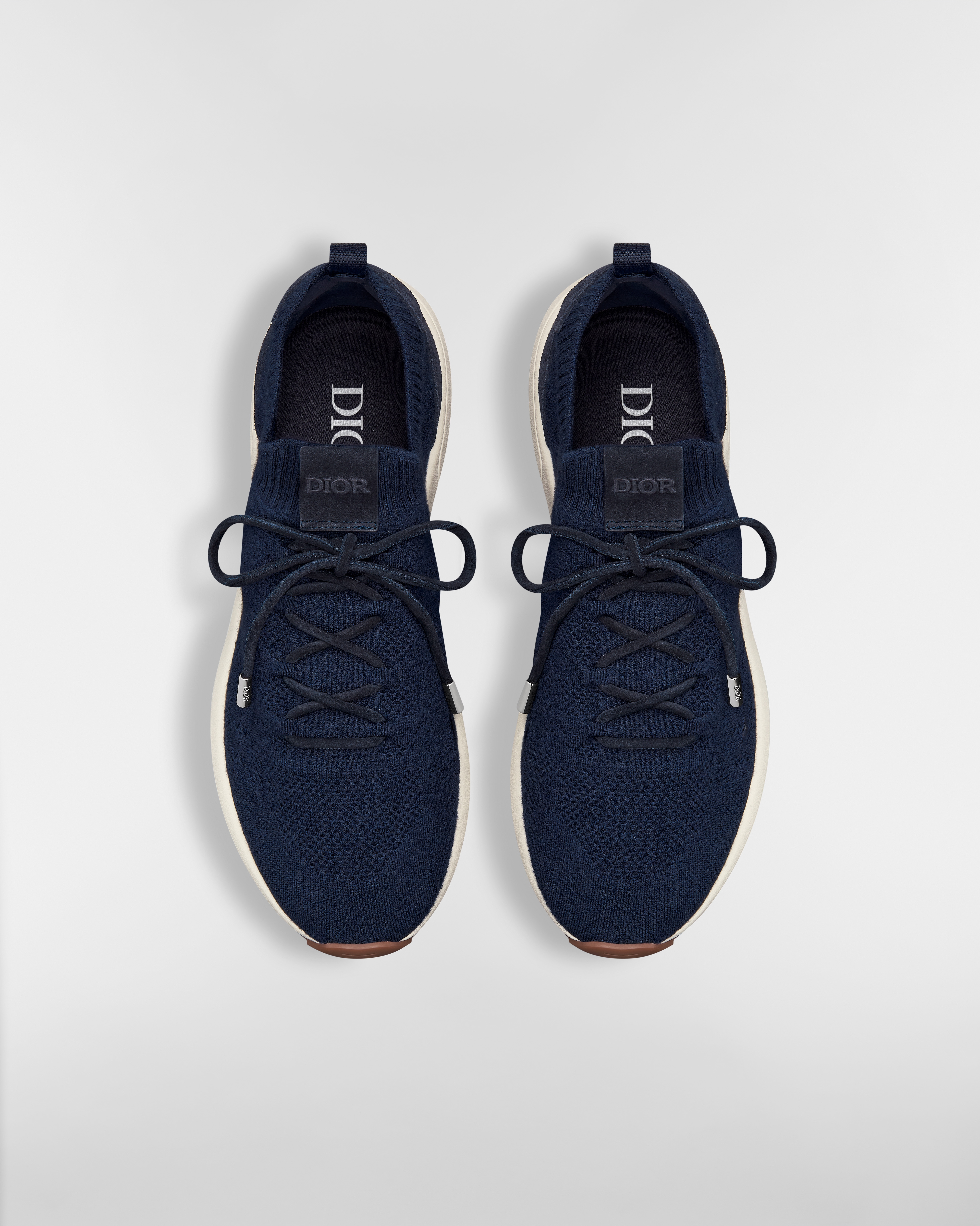Sneaker B80 Lounge Maglia di cachemire, lana e seta Cannage e pelle scamosciata blu navy E06