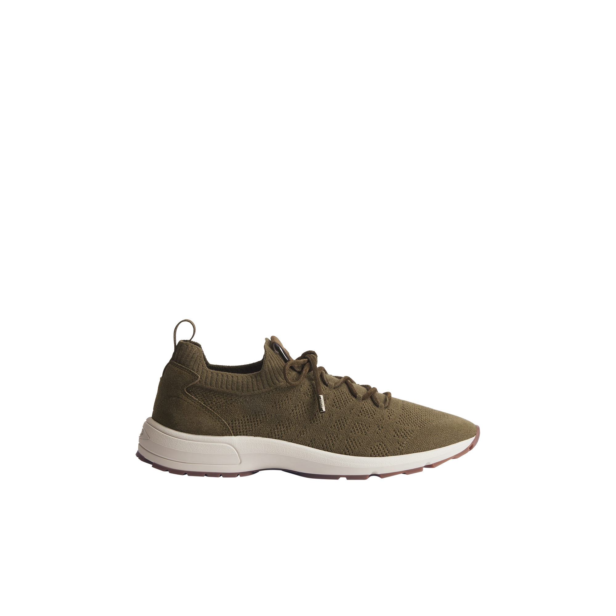  Cannage Woll-, Kaschmir- und Seidenstrick in Khaki mit Kalbsveloursleder in Khaki