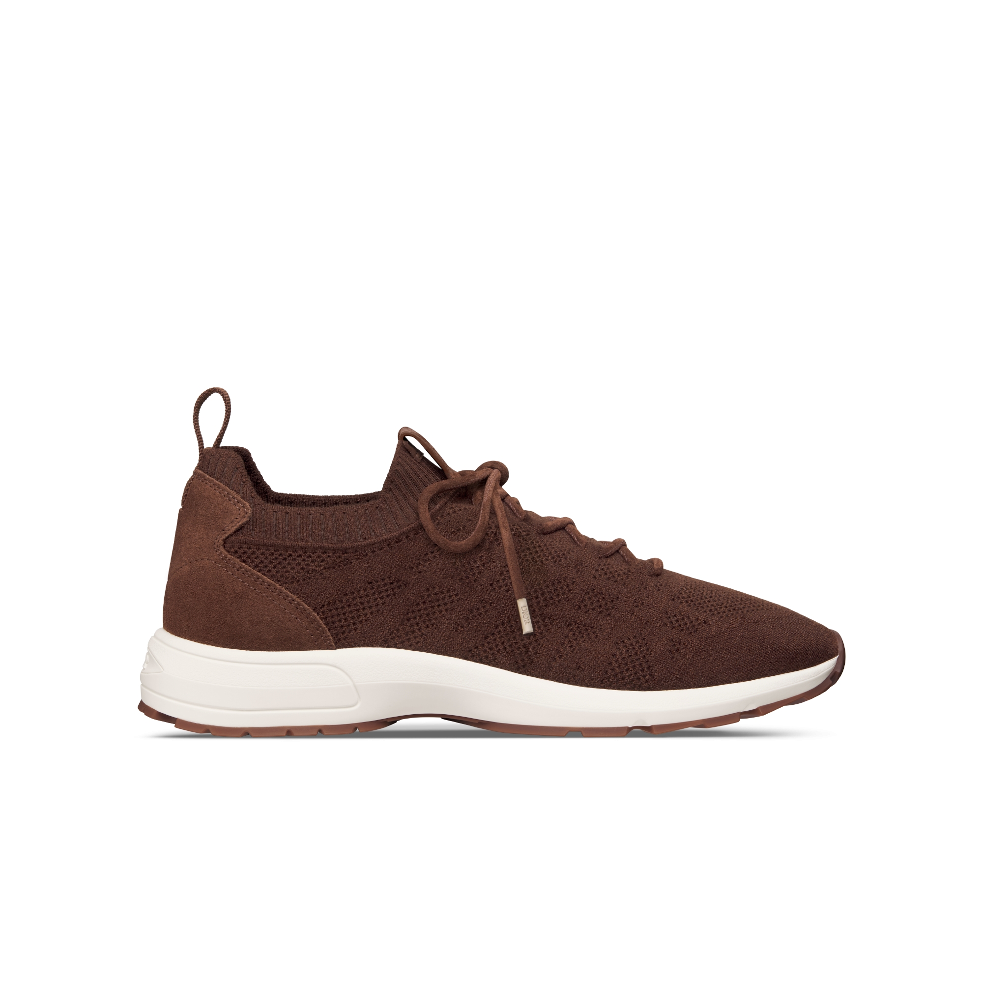 B80 Lounge Sneaker Brown Cannage Cashmere, Wool and Silk Knit with Brown Suede E02