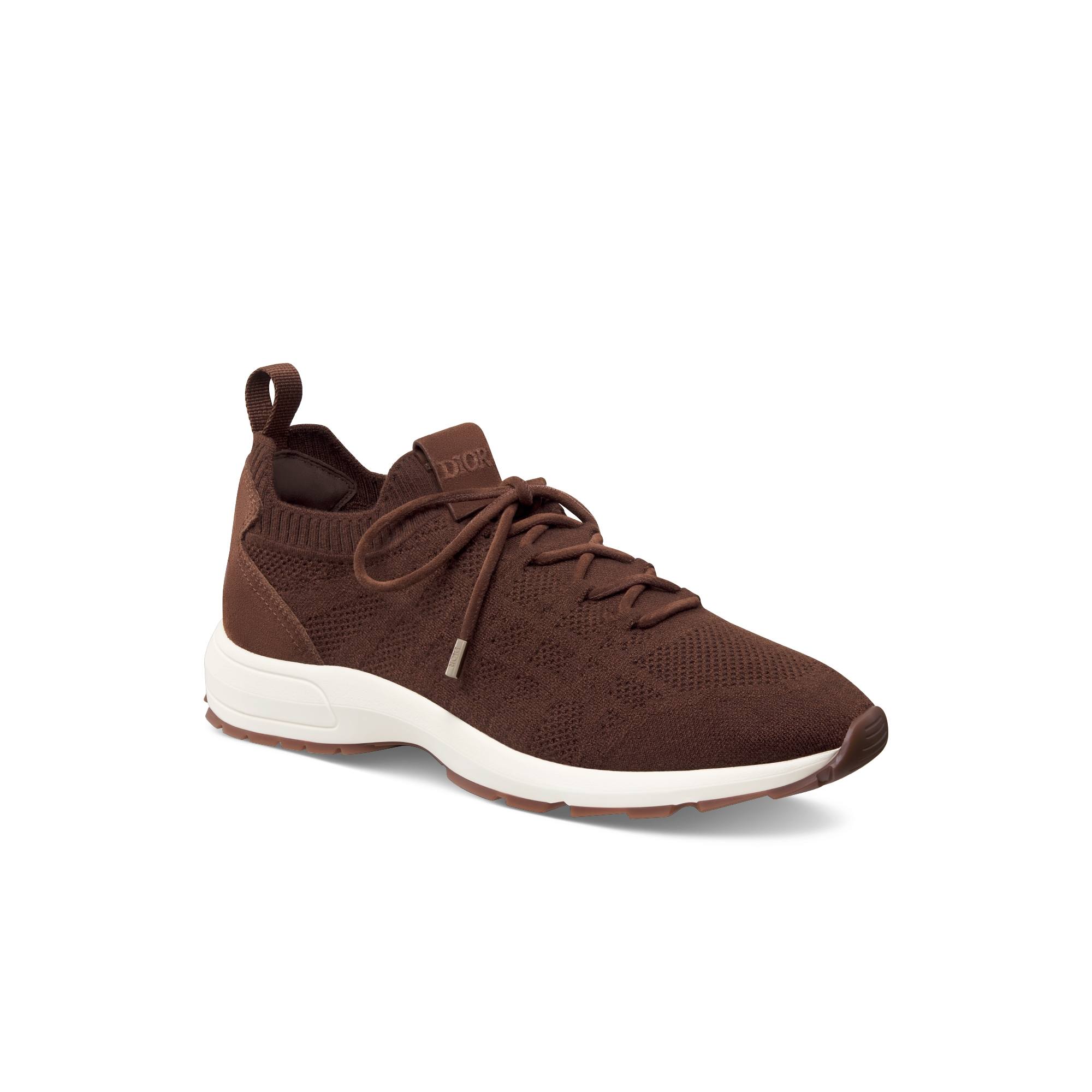 B80 Lounge Sneaker Brown Cannage Cashmere, Wool and Silk Knit with Brown Suede E03