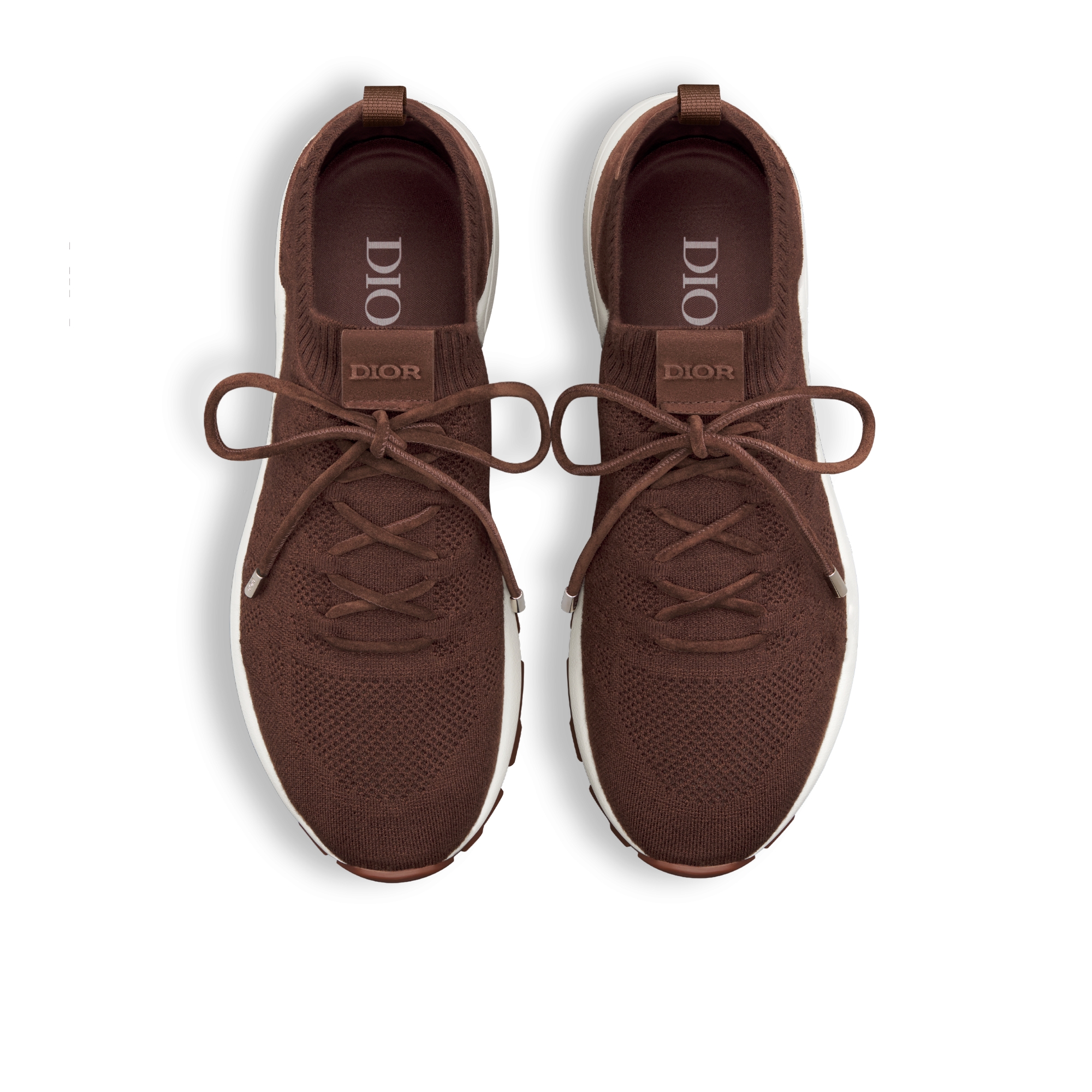 B80 Lounge Sneaker Brown Cannage Cashmere, Wool and Silk Knit with Brown Suede E06