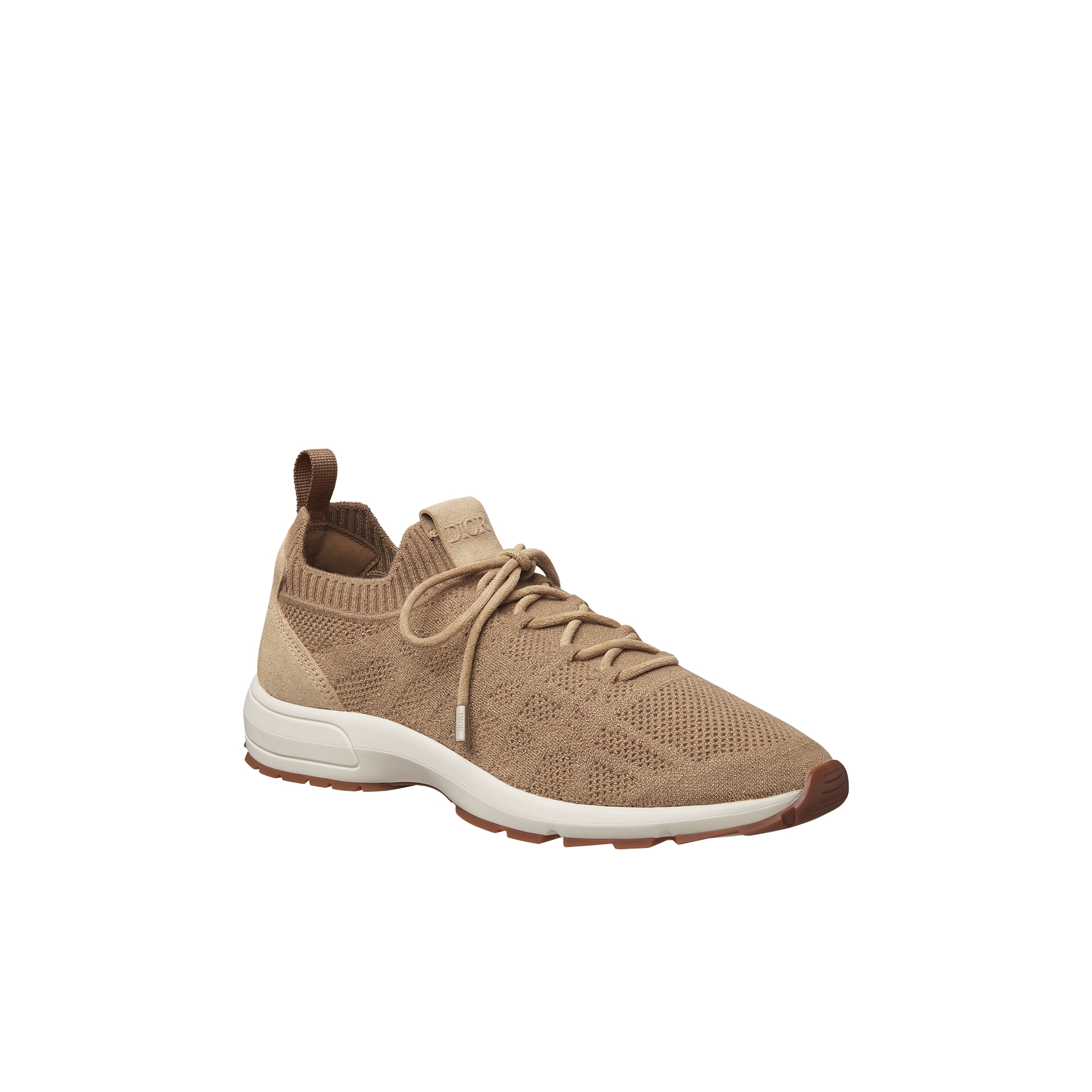 B80 Lounge Sneaker Beige Cannage Cashmere, Wool and Silk Knit with Beige Suede E03