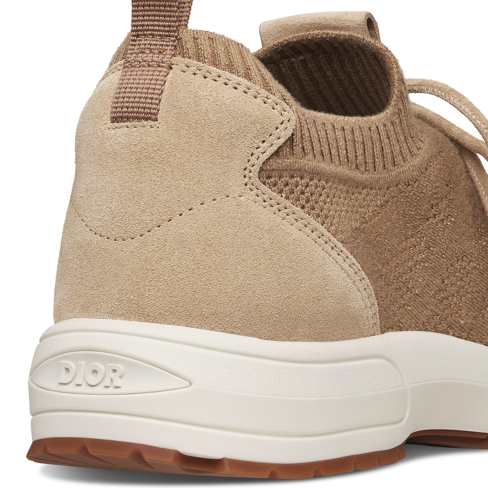 B80 Lounge Sneaker Beige Cannage Cashmere, Wool and Silk Knit with Beige Suede E09