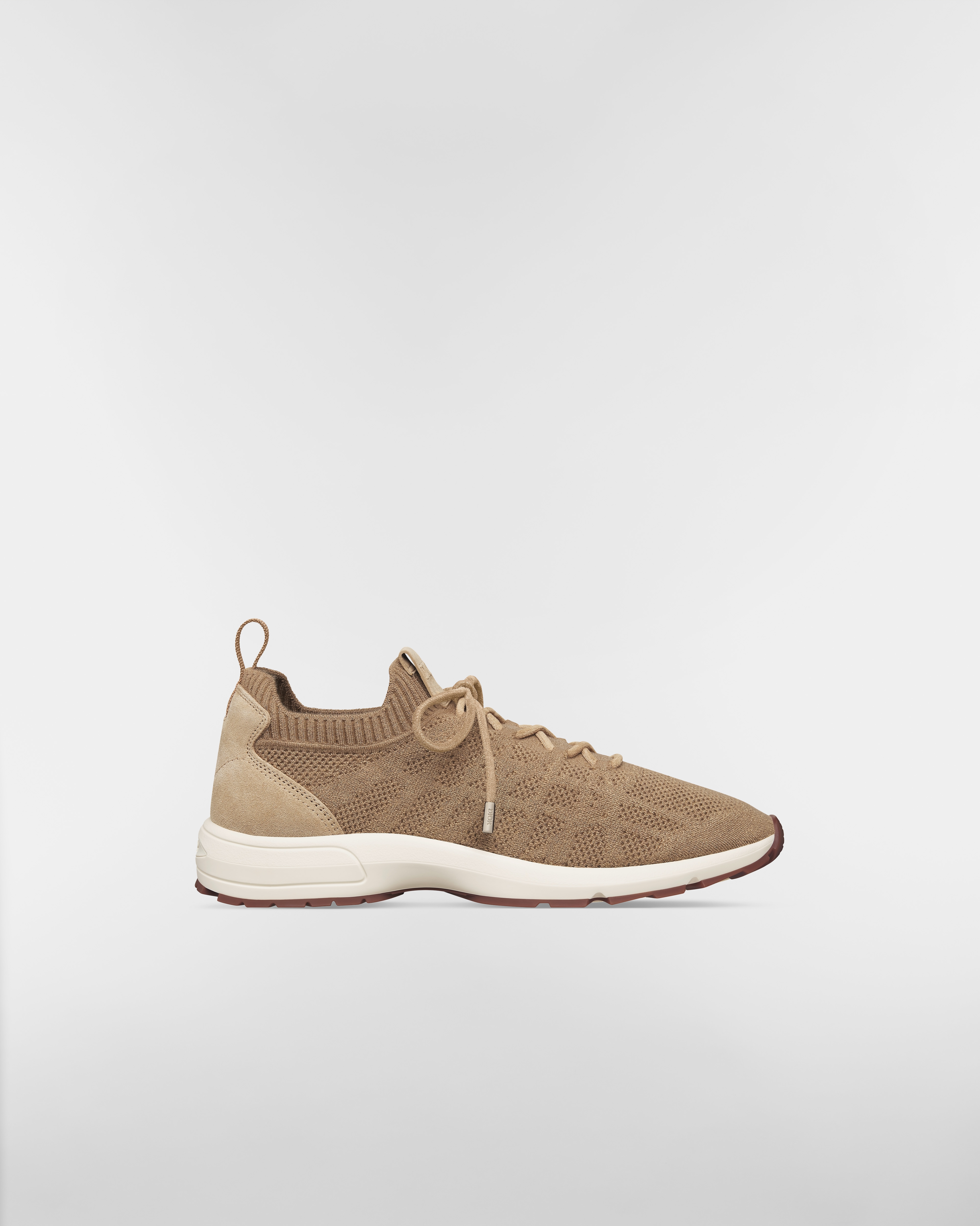 Sneaker B80 Lounge Maille de cachemire, laine, soie à motif Cannage beige et suède beige E02