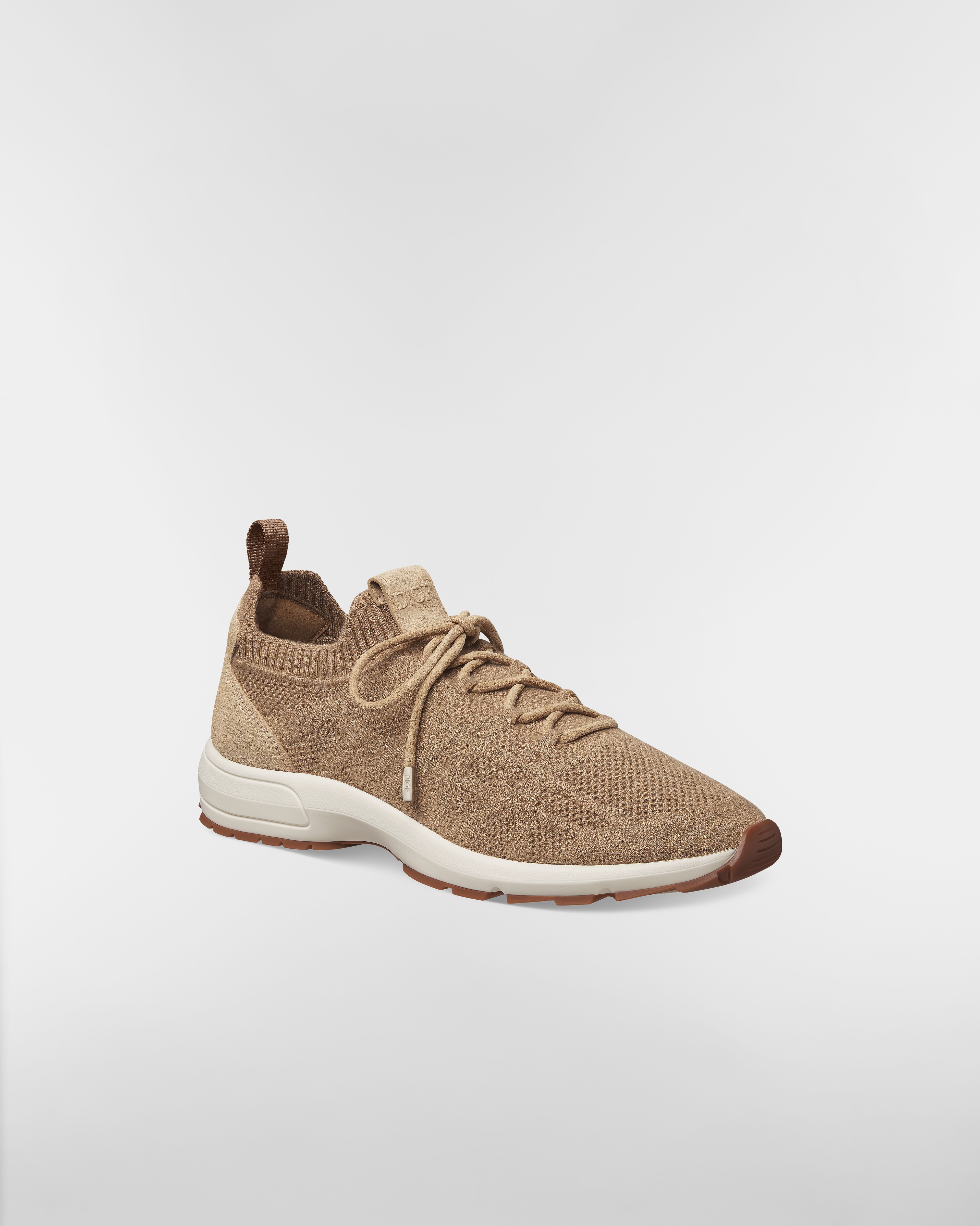 Sneaker B80 Lounge Maille de cachemire, laine, soie à motif Cannage beige et suède beige E03