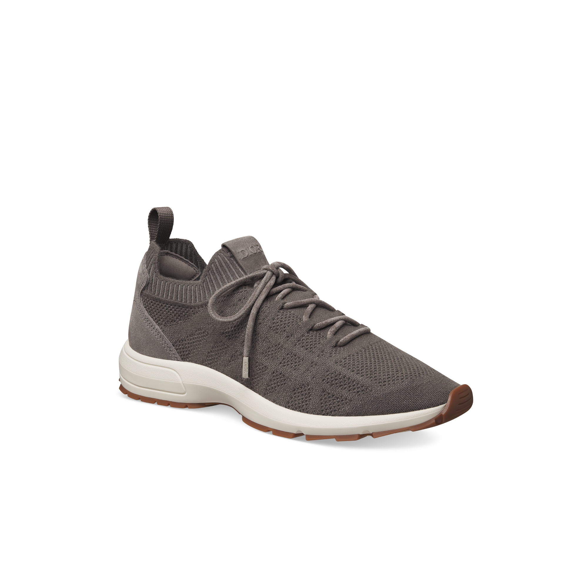 B80 Lounge Sneaker Gray Cannage Cashmere, Wool and Silk Knit with Gray Suede E03