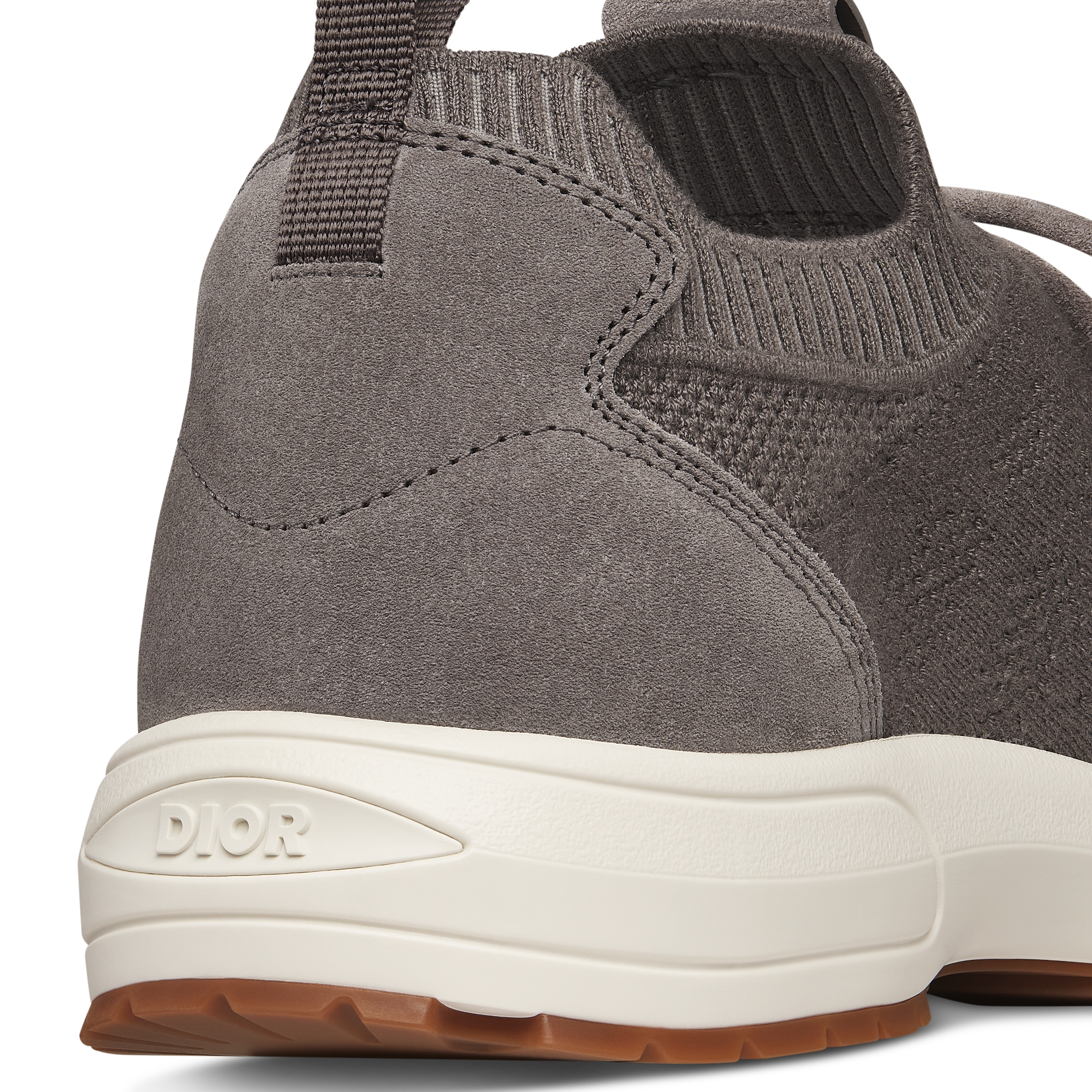 B80 Lounge Sneaker Gray Cannage Cashmere, Wool and Silk Knit with Gray Suede E09