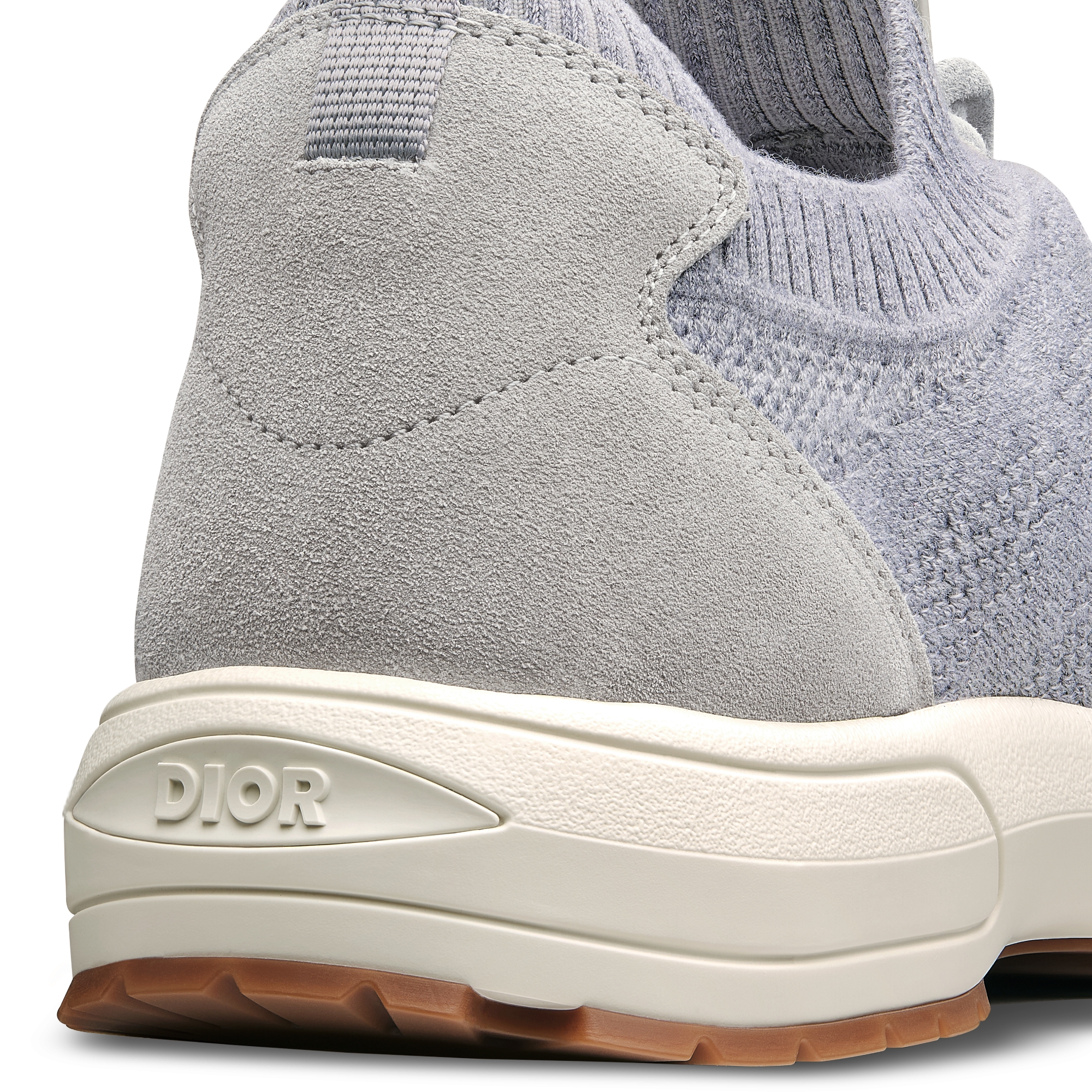 حذاء سنيكرز B80 Lounge نسيج محبوك من الكشمير والصوف والحرير مع نمط كاناج بلون Dior الرمادي وجلد سويد بلون Dior الرمادي E09