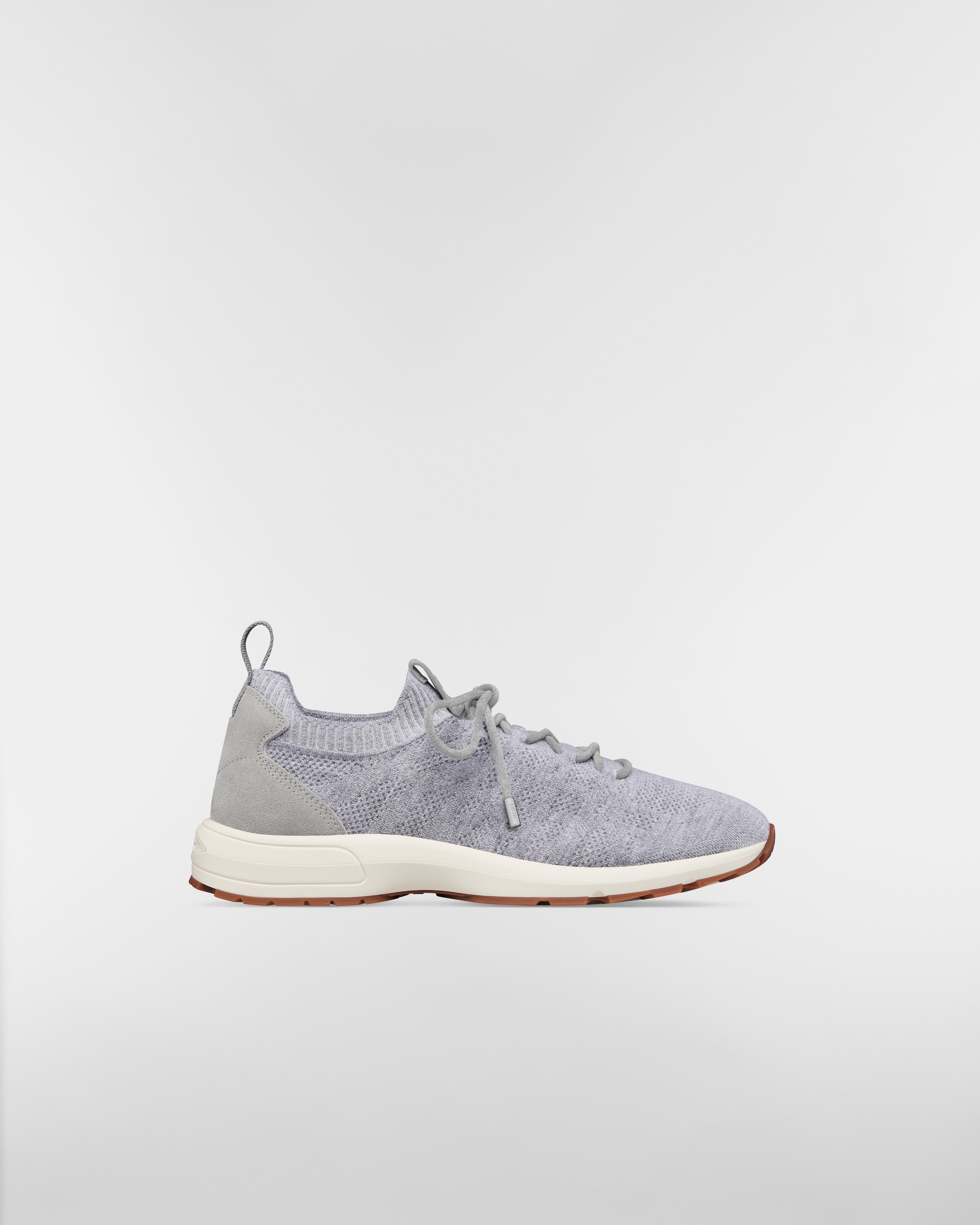 Sneaker B80 Lounge Punto de cachemira, lana y seda Cannage y ante gris Dior E02