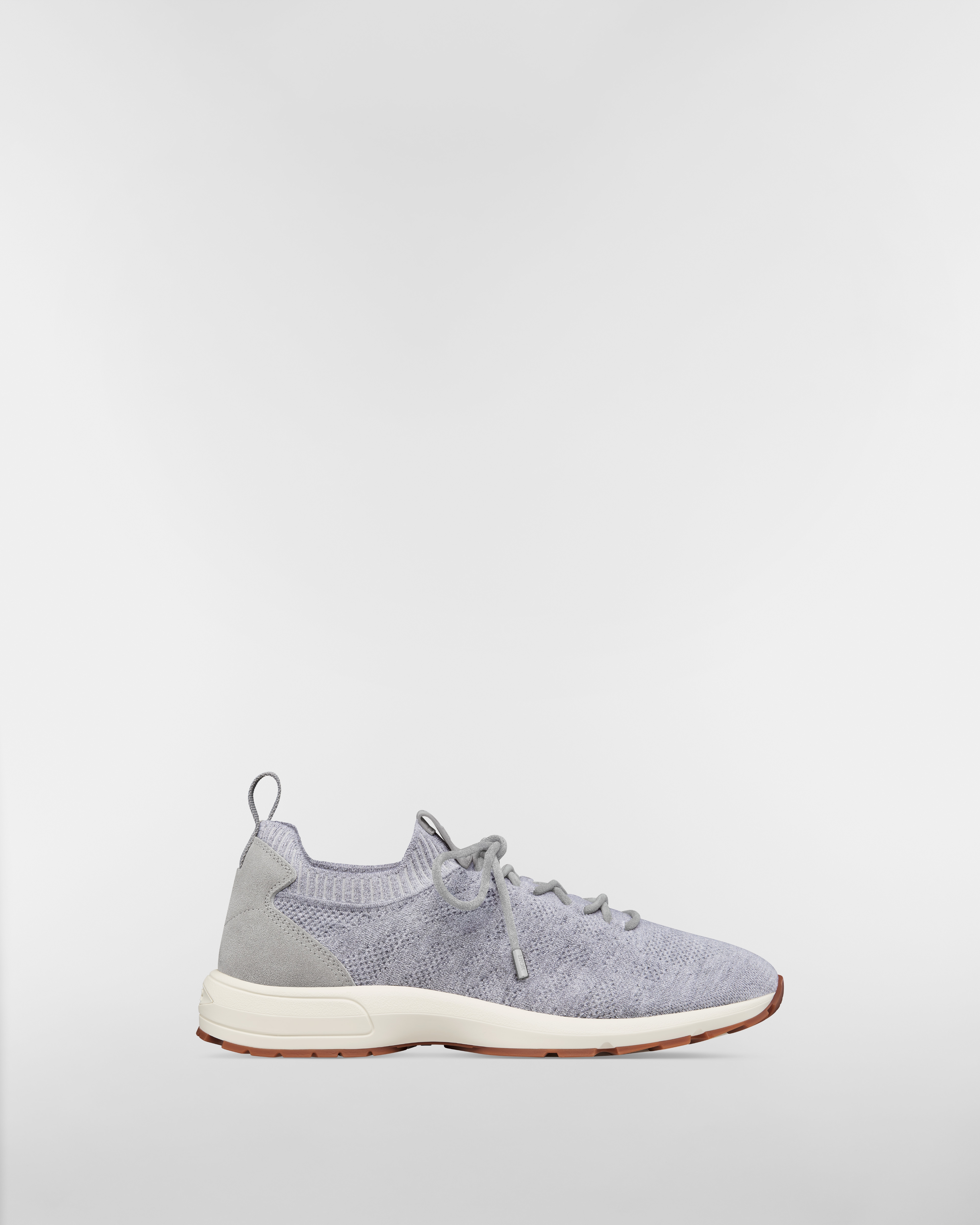 B80 Lounge Sneaker Cannage Woll-, Kaschmir- und Seidenstrick in Dior Grau mit Kalbsveloursleder in Dior Grau E02