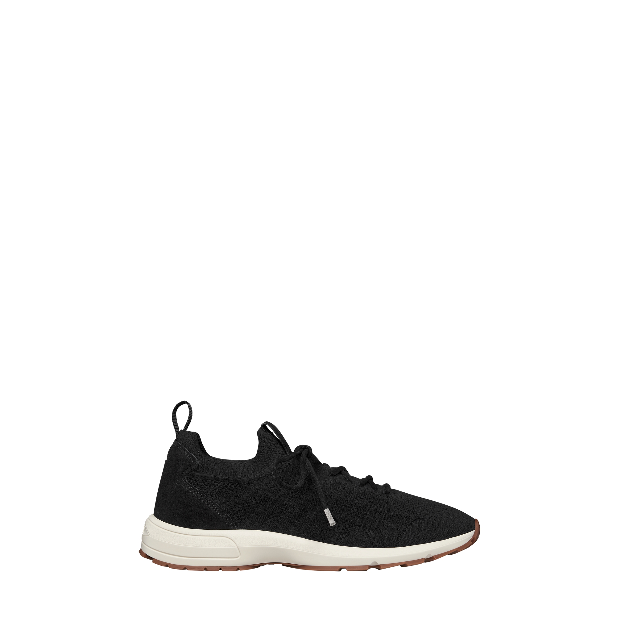 B80 Lounge Sneaker Black Cannage Wool, Cashmere and Silk Knit with Black Suede Calfskin E02