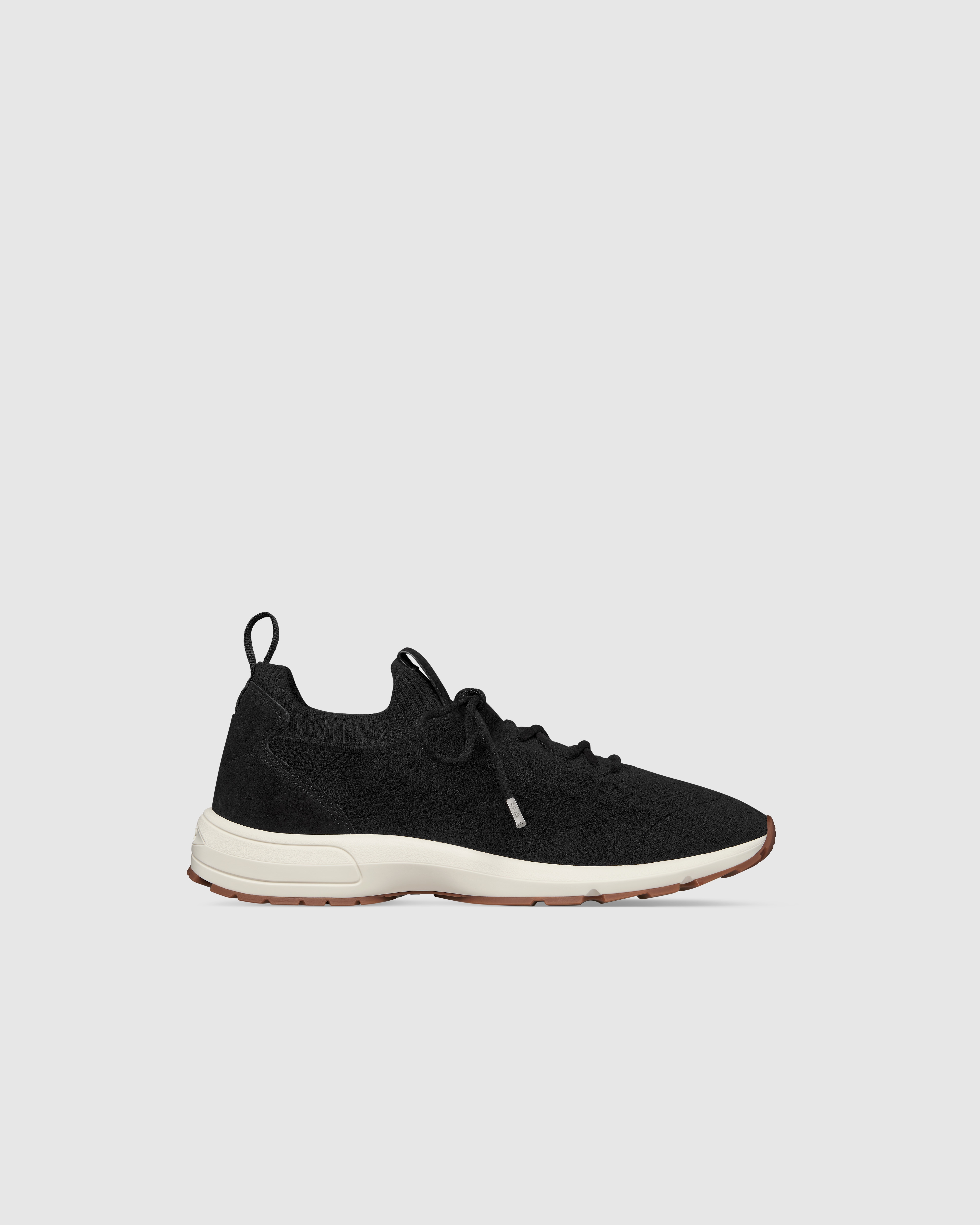 B80 Lounge Sneaker Black Cannage Cashmere, Wool and Silk Knit with Black Suede E02