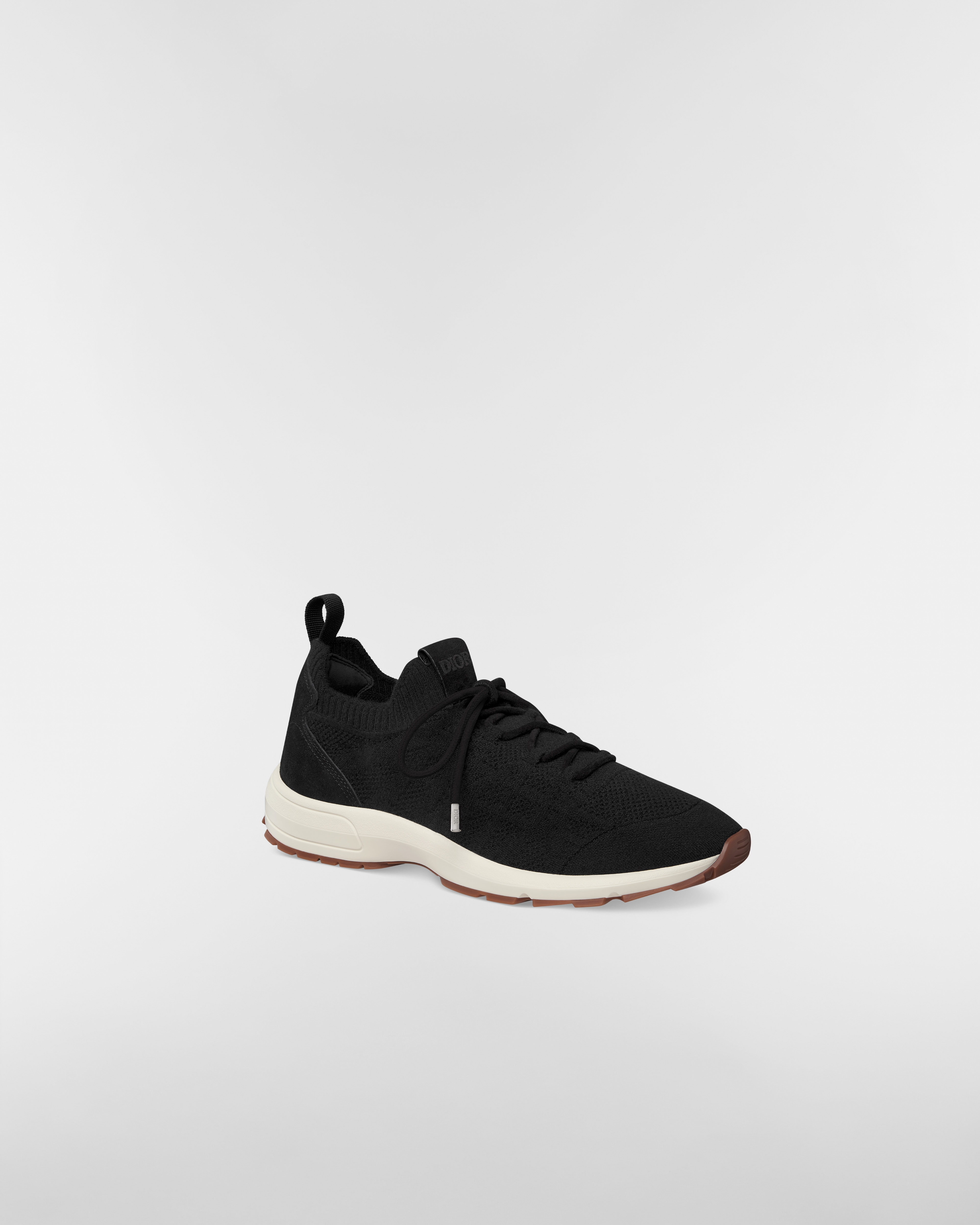 B80 Lounge Sneaker Black Cannage Cashmere, Wool and Silk Knit with Black Suede E03