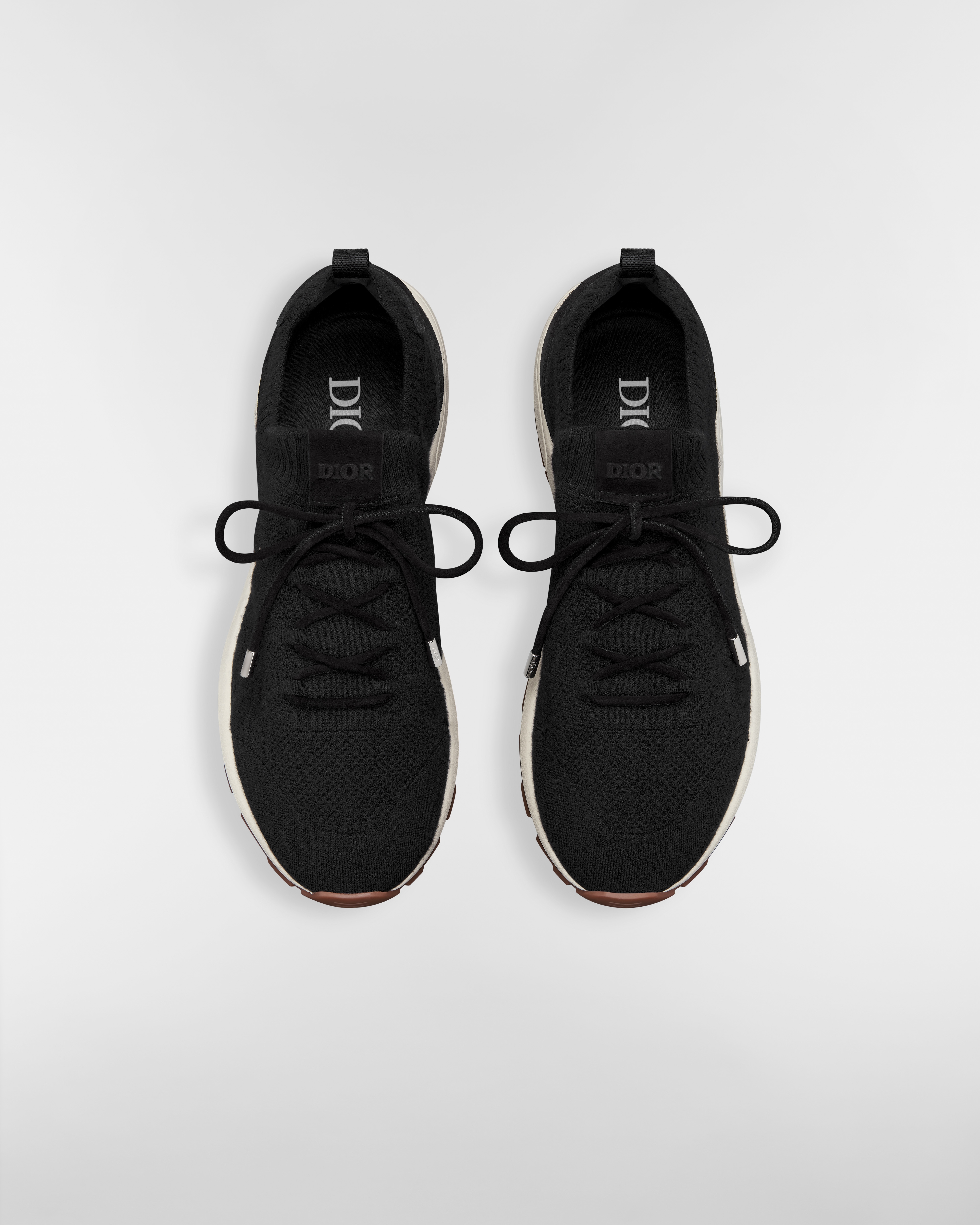 B80 Lounge Sneaker Black Cannage Cashmere, Wool and Silk Knit with Black Suede E06