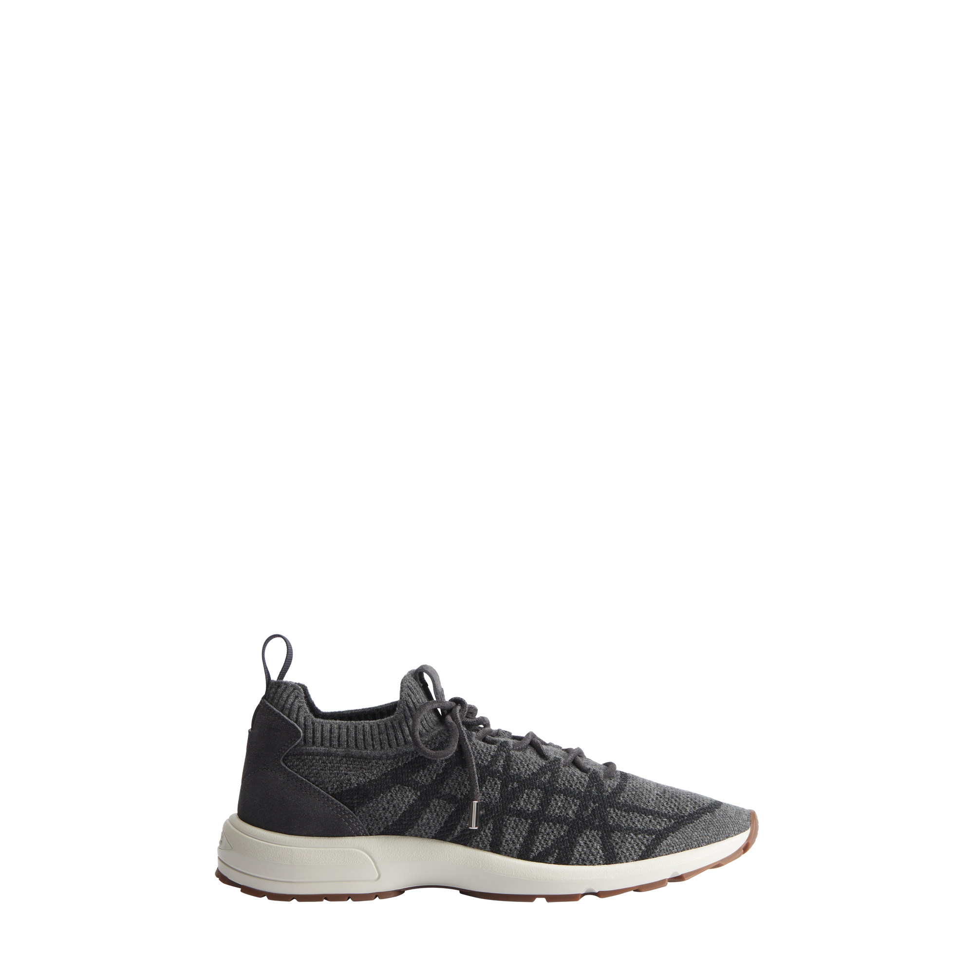 Deep Gray Cannage Wool, Cashmere and Silk Knit with Deep Gray Suede Lambskin