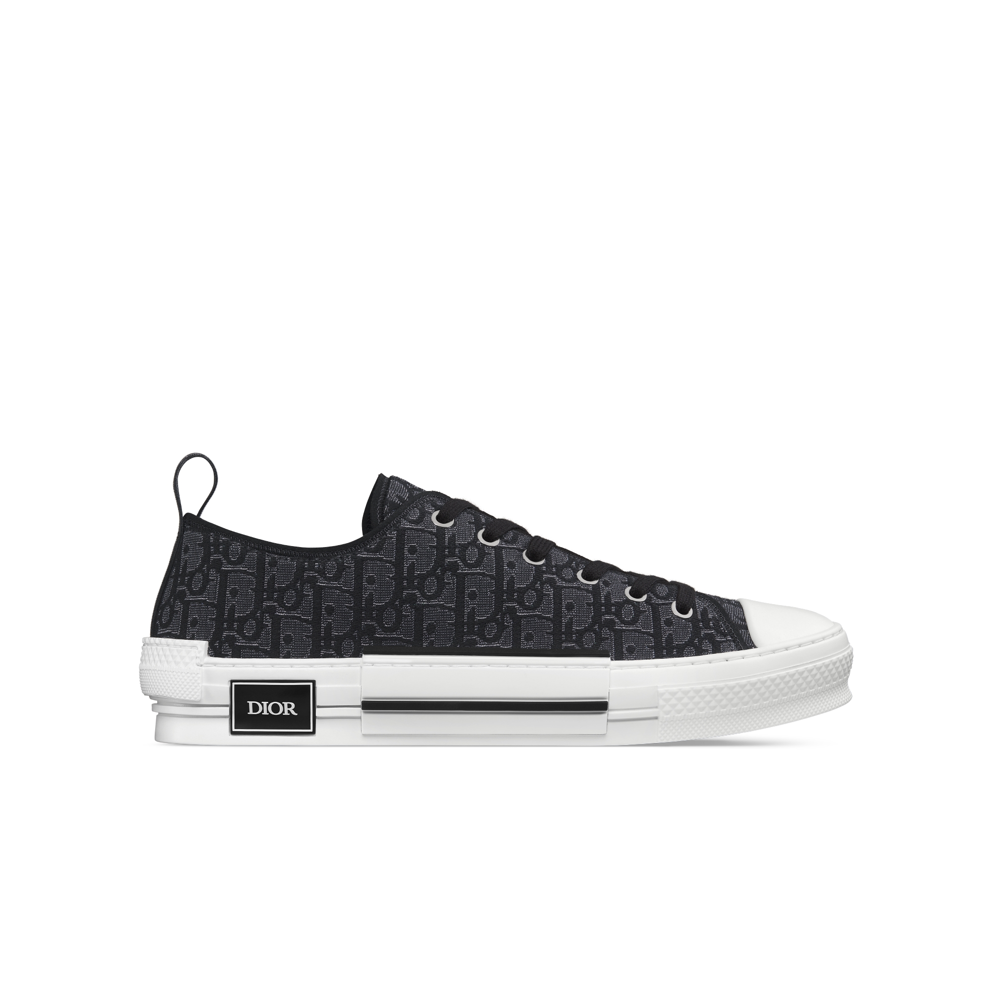 B23 League Low-Top Sneaker Silver-Tone Metallic Black Dior Oblique Jacquard E02