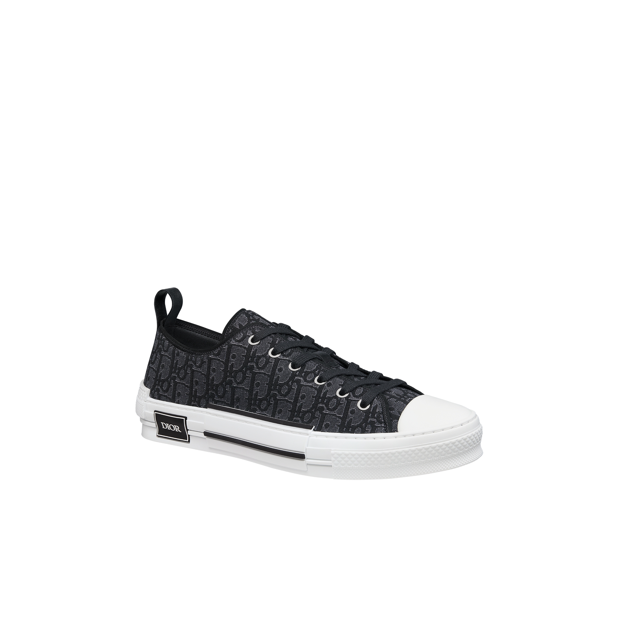 B23 League Low-Top Sneaker Silver-Tone Metallic Black Dior Oblique Jacquard E03