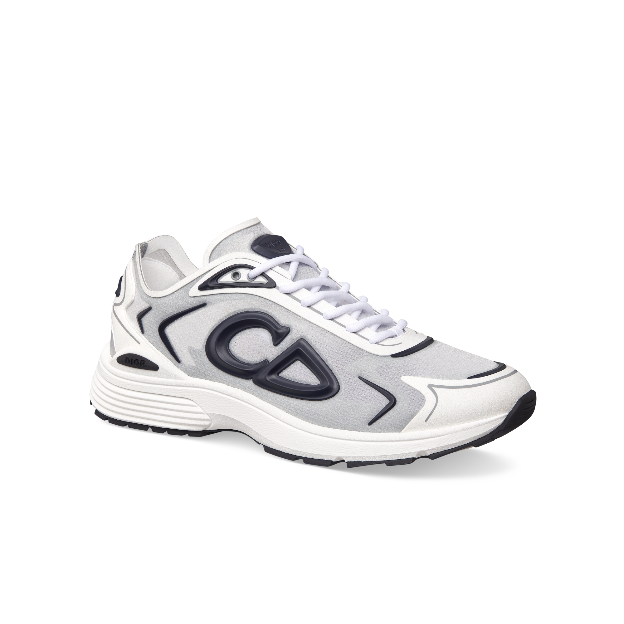 Sneaker B30 Countdown Tech Nylon N3O semitransparente branco, tecido técnico branco e cinza e borracha azul-marinho E03