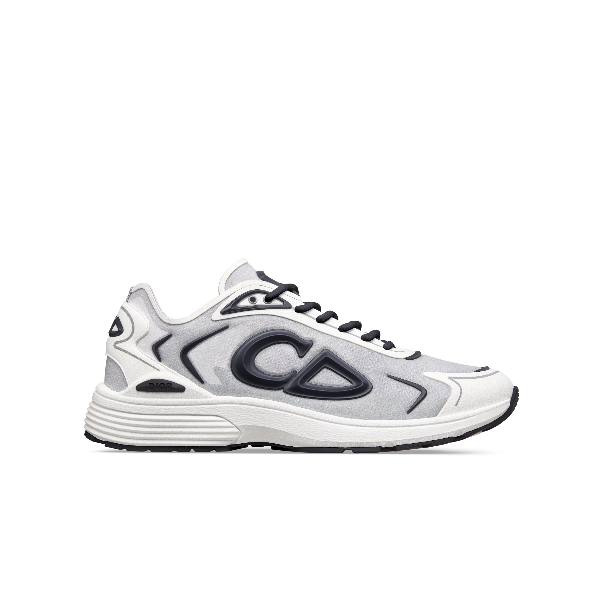 Sneaker B30 Countdown Tech Nylon N3O semitransparente branco, tecido técnico branco e cinza e borracha azul-marinho E10