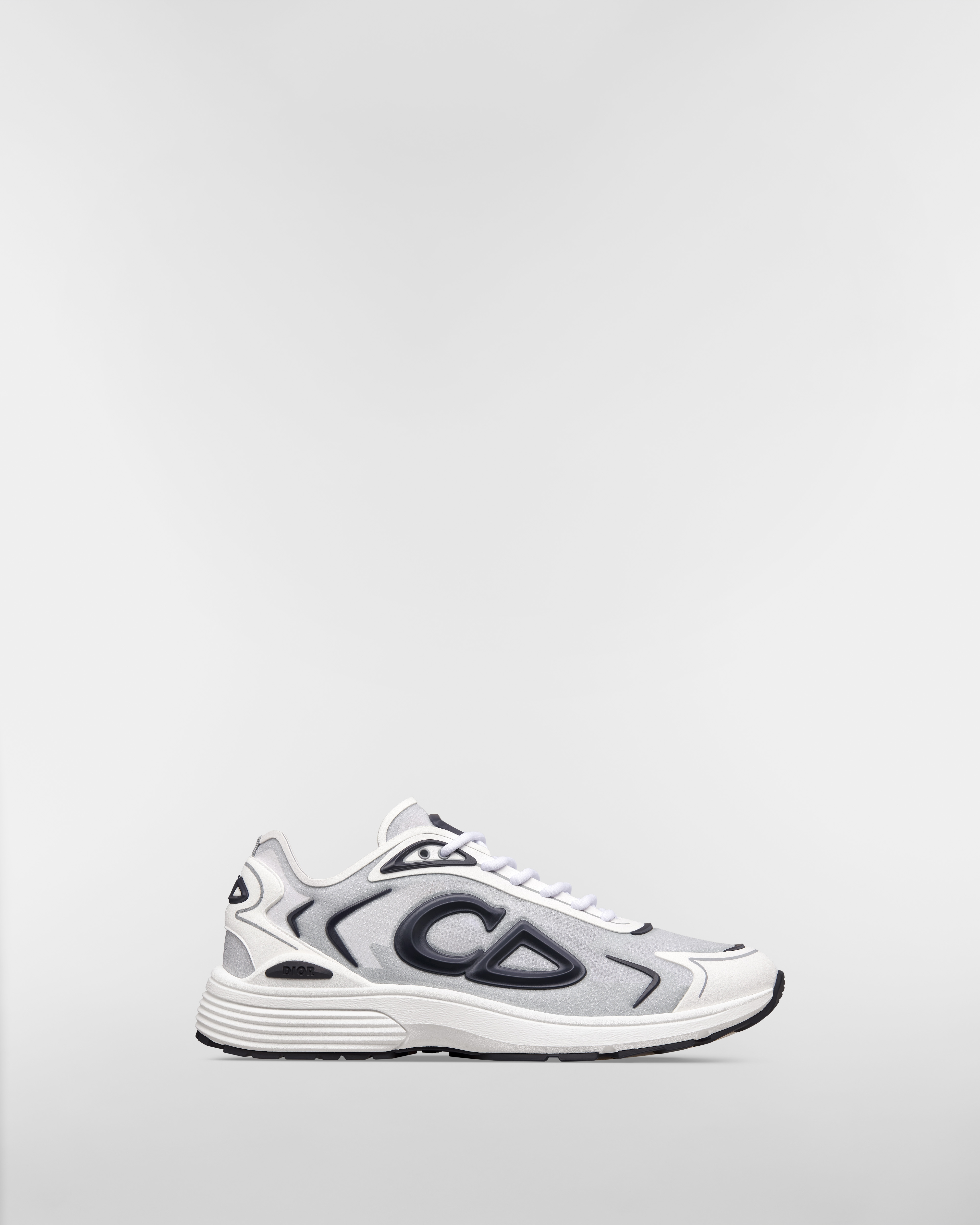 Sneaker B30 Countdown Tech Nailon N3O semitransparente blanco, tejido técnico blanco y gris, y goma azul marino E02