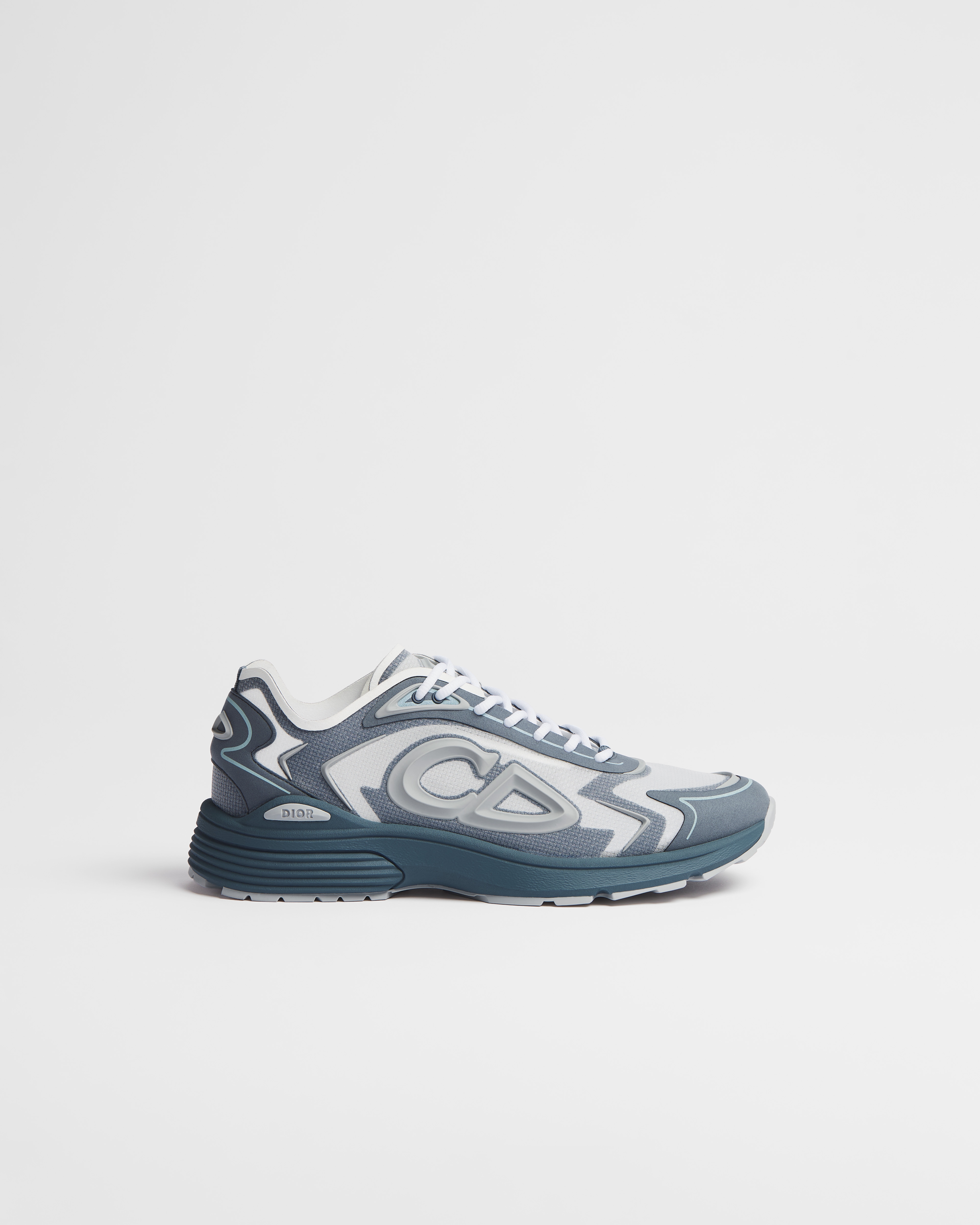 B30 Countdown Tech Sneaker Blue and White Semi-Transparent N3O Nylon, Blue Technical Fabric and Gray Rubber E02
