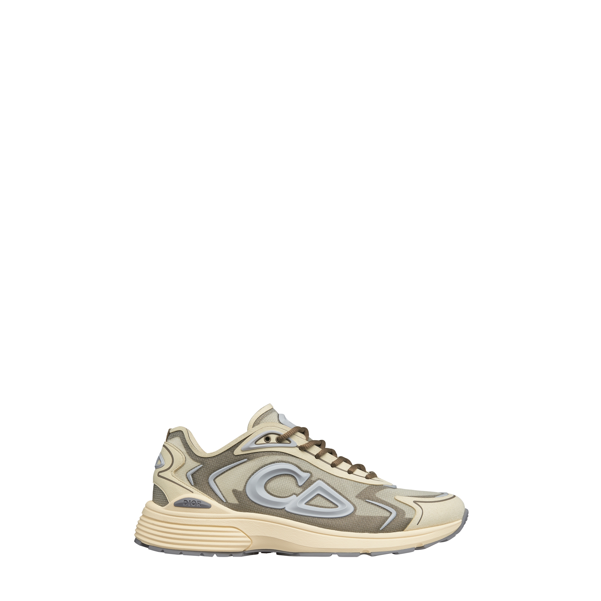  Beige Semi-Transparent N3O Nylon, Beige and Brown Technical Fabric and Gray Rubber